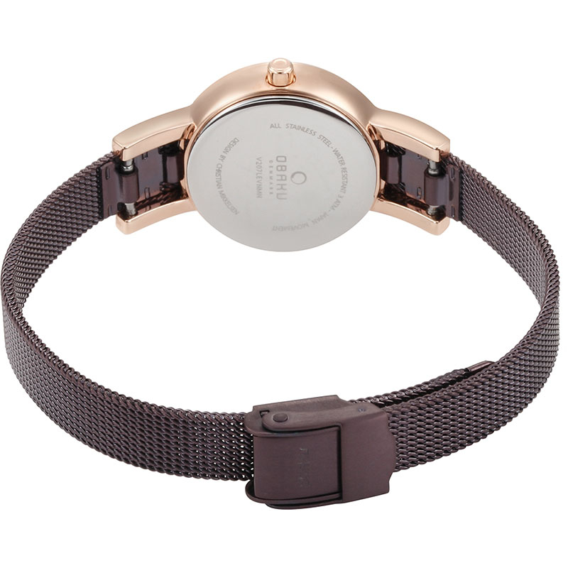 Obaku Denmark V207LEVNMN LYKKE - WALNUT zegarek klasyczny Slim - miniatura 4