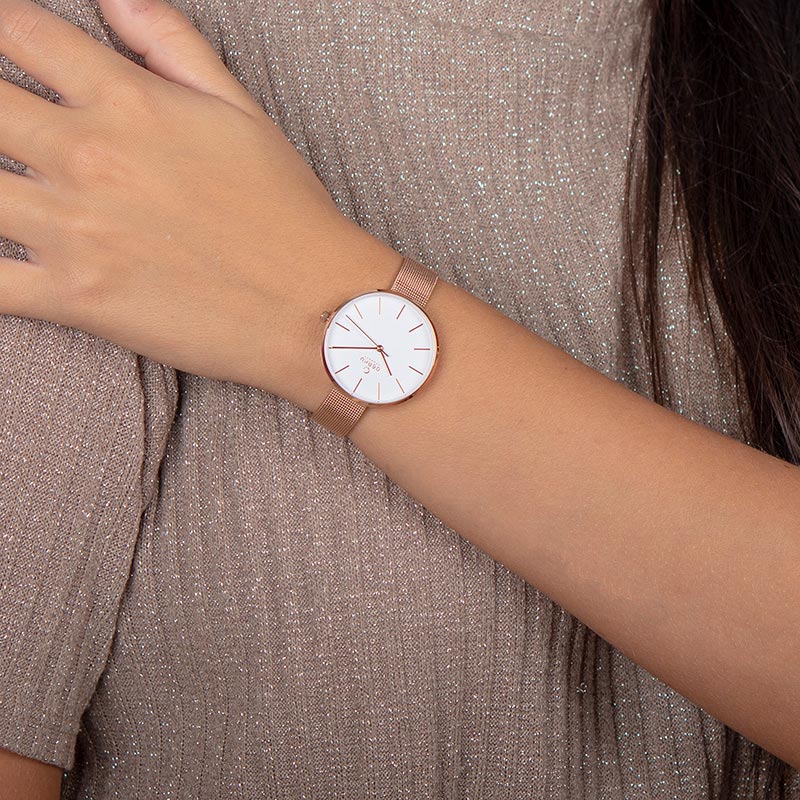 Obaku Denmark V211LXVIMV MYNTE - ROSE Slim klasyczny zegarek różowe złoto - miniatura 7