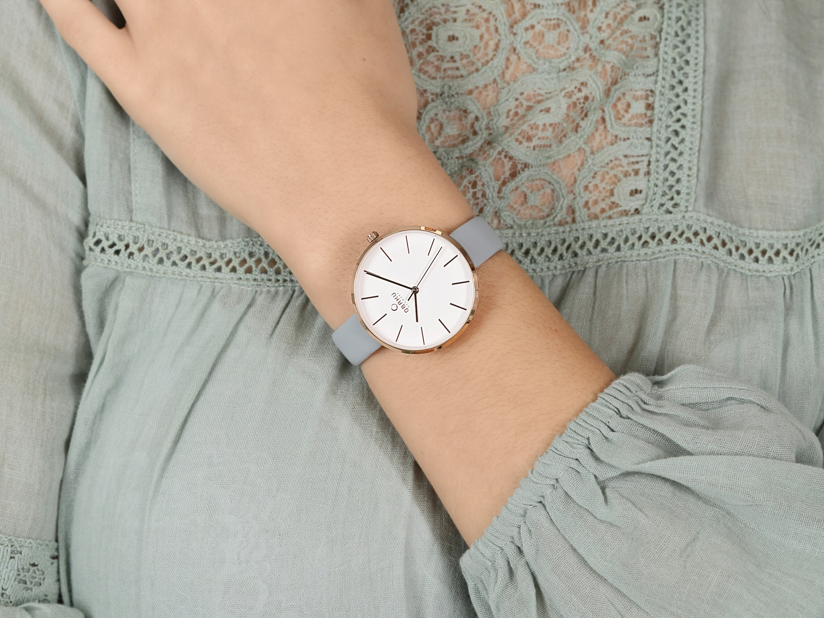 Obaku Denmark V211LXVIRL MYNTE - NUDE zegarek klasyczny Slim - miniatura 2