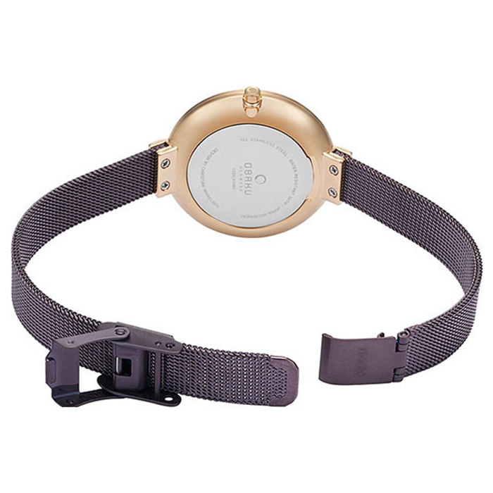 Obaku Denmark V225LXVNMN Slim BLOMME - WALNUT - Christian Mikkelsen zegarek damski klasyczny mineralne - miniatura 3