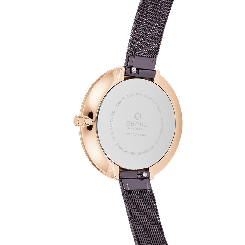 Obaku Denmark V227LXVNMN zegarek różowe złoto klasyczny Slim bransoleta - miniatura 5