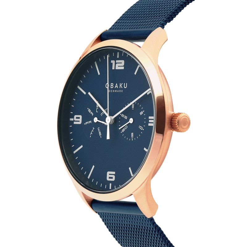 Obaku Denmark V249GMVLML ASK - OCEAN - Christian Mikkelsen Slim klasyczny zegarek różowe złoto - miniatura 5