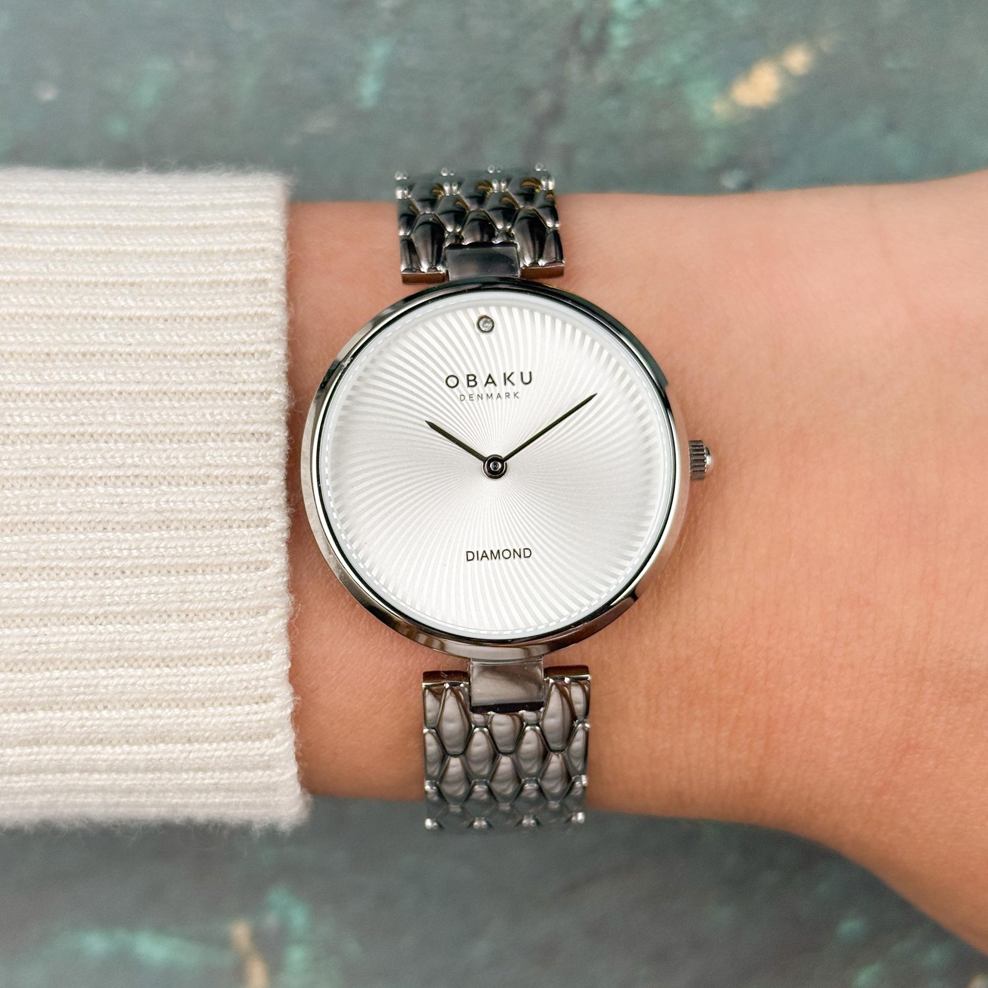 Obaku Denmark V256LXCISC Damskie Diamant - Brace zegarek damski klasyczny mineralne utwardzane - miniatura 8