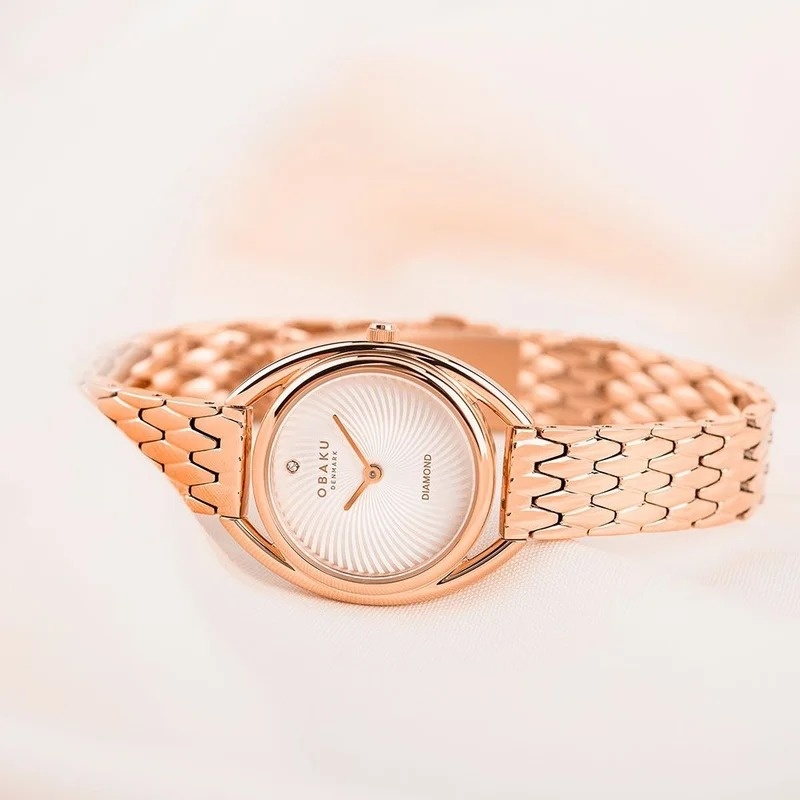 Obaku Denmark V286LXVISV zegarek różowe złoto klasyczny Damskie bransoleta - miniatura 8