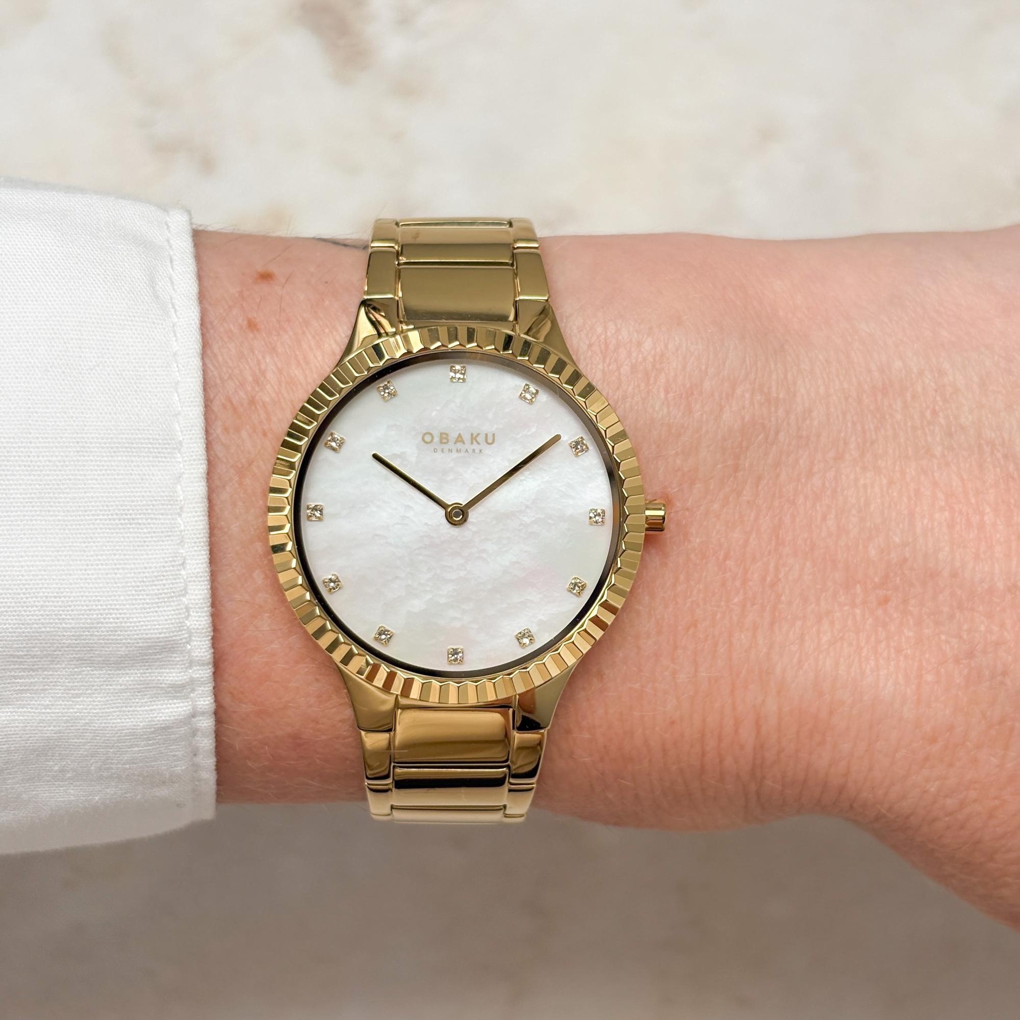 Obaku Denmark V292LXGWSG Damskie Linje Lille - Gold zegarek damski fashion-modowy mineralne - miniatura 8