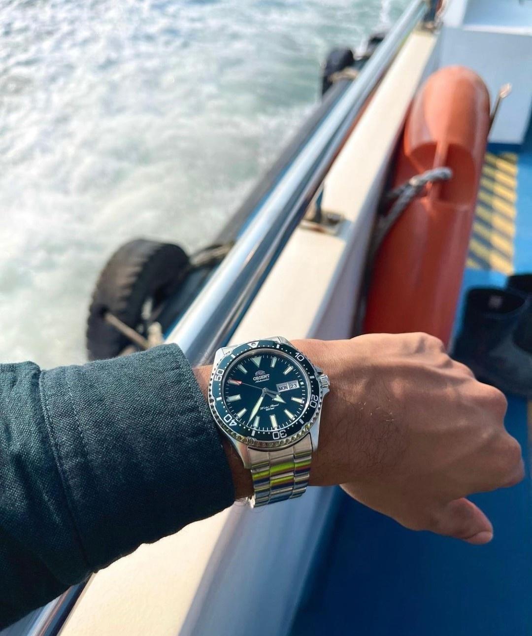 Orient RA-AA0004E39B Kamasu Sports klasyczny zegarek srebrny - miniatura 3