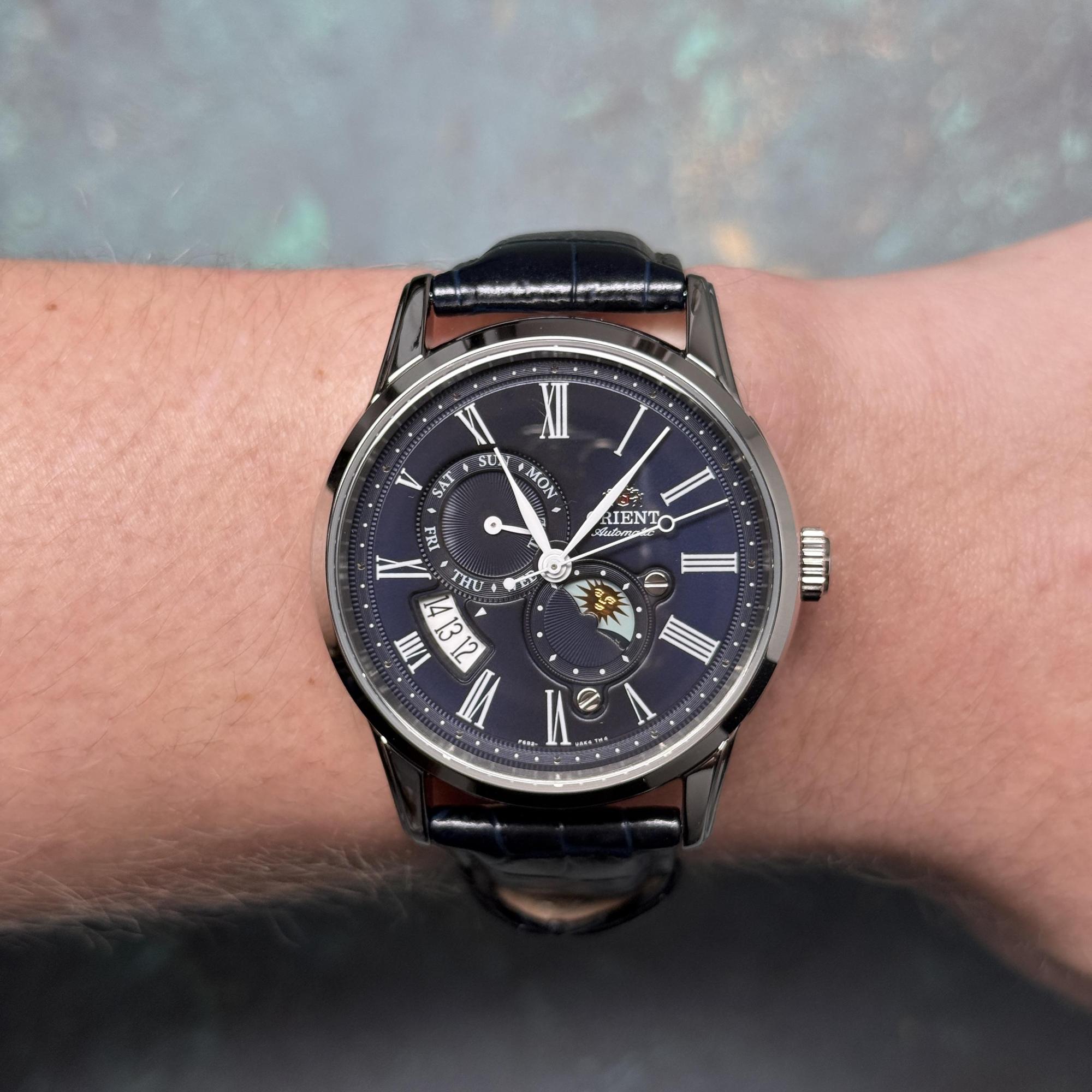 Orient RA-AK0011D30B zegarek srebrny klasyczny Classic pasek - miniatura 5