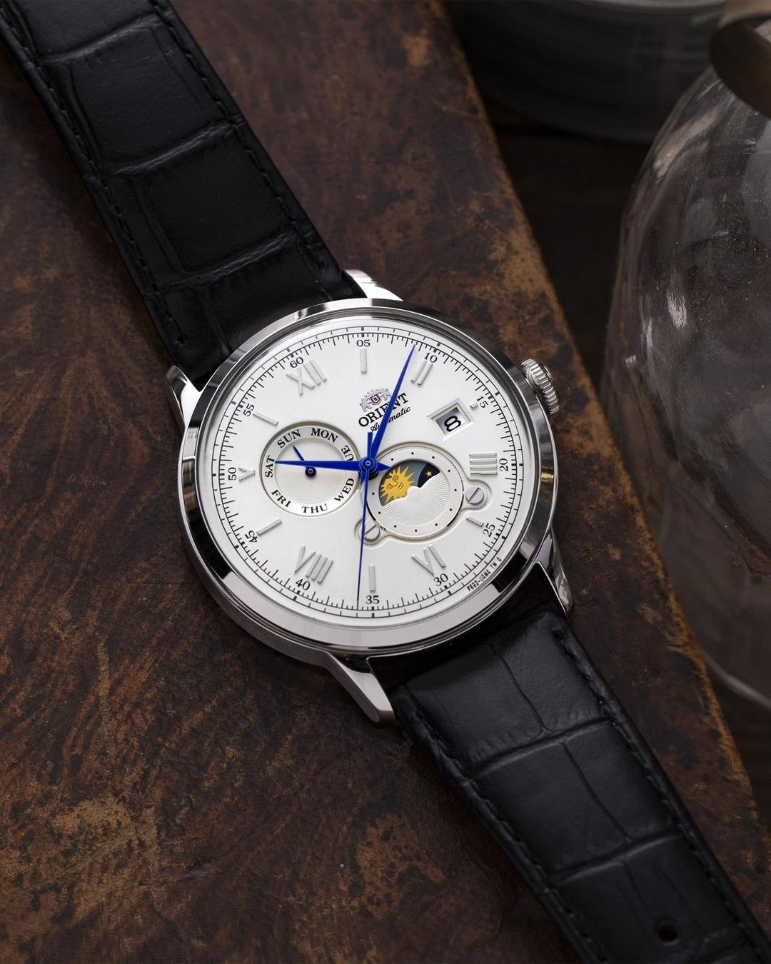 Orient RA-AK0802S30B Classic Automatic Bambino Sun Moon zegarek męski klasyczny mineralne - miniatura 8