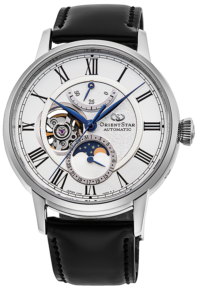 Open Heart Mechanical Moon New Look Original Orient Star RE-AY0106S00B 