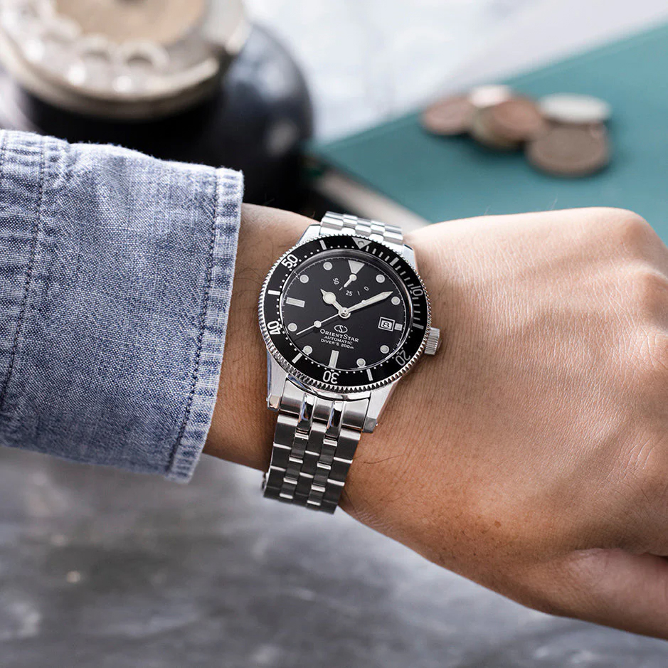 Orient Star RE-AU0601B00B zegarek srebrny klasyczny Classic bransoleta - miniatura 5