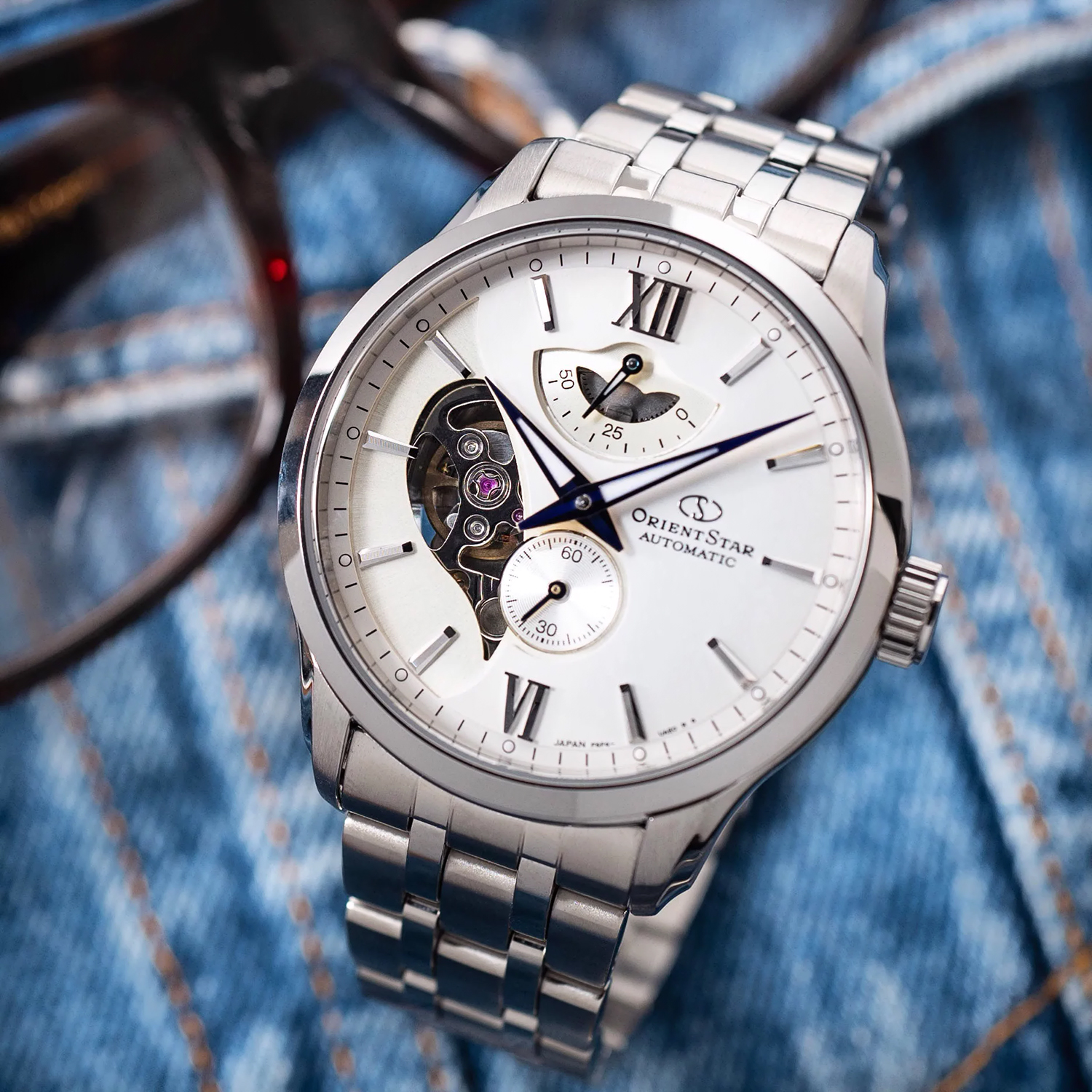 Orient Star RE-AV0B01S00B Contemporary Layered Skeleton Automatic Contemporary klasyczny zegarek srebrny - miniatura 6