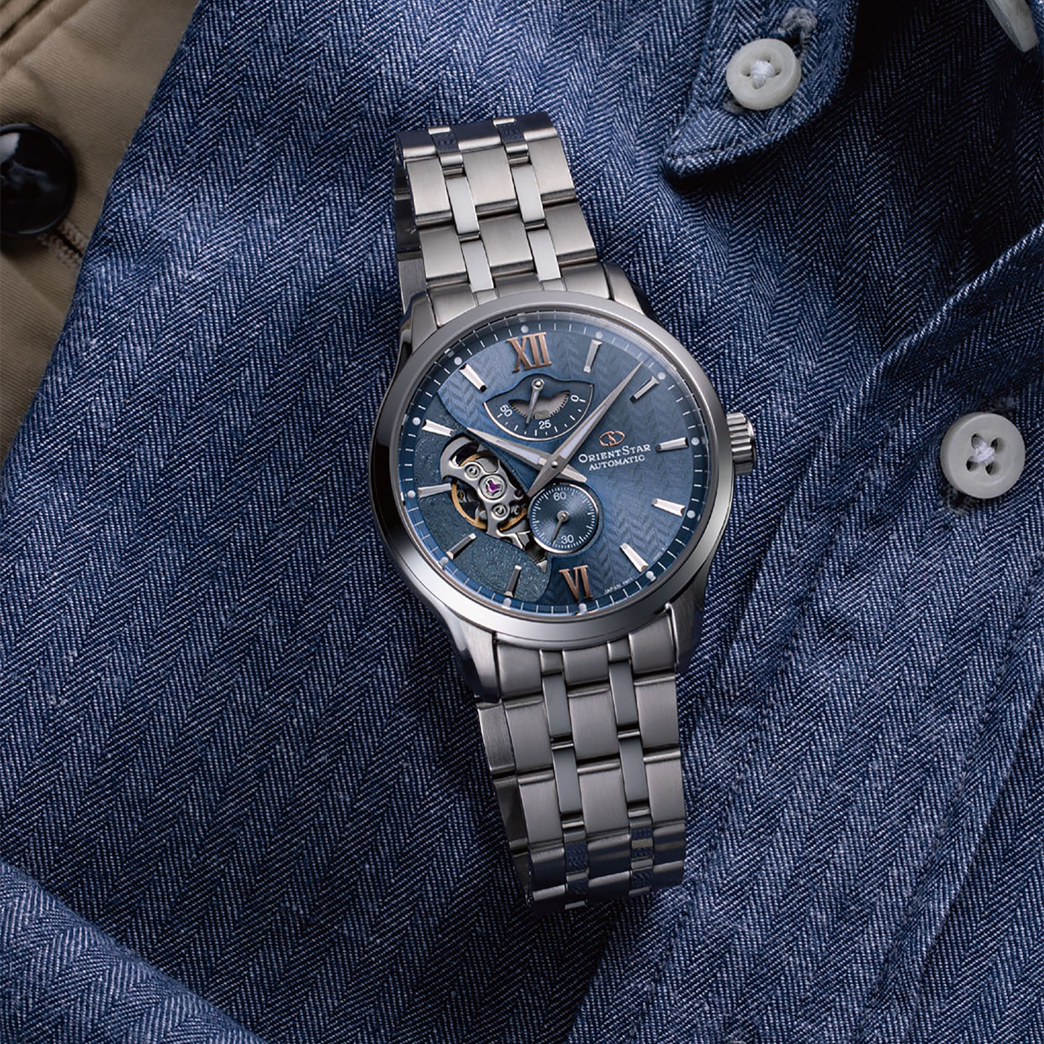 Orient Star RE-AV0B08L00B zegarek srebrny klasyczny Contemporary bransoleta - miniatura 5