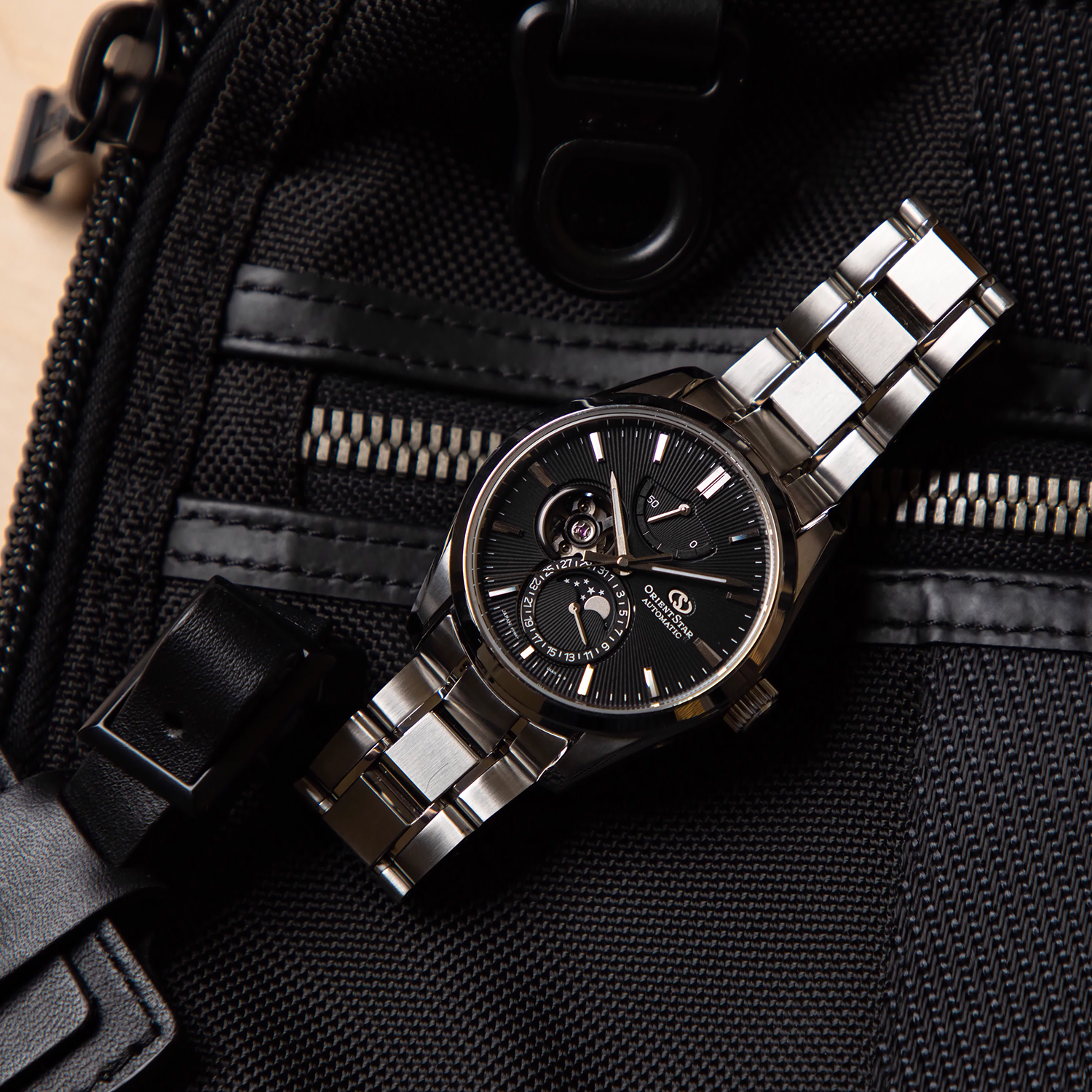 Orient Star RE-AY0001B00B Contemporary Moon Phase Open Heart Automatic zegarek klasyczny Contemporary - miniatura 7