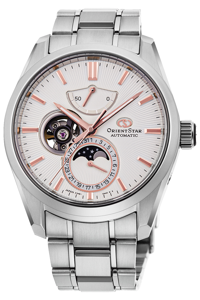 Contemporary Moon Phase Open Heart Automatic Orient Star RE-AY0003S00B 
