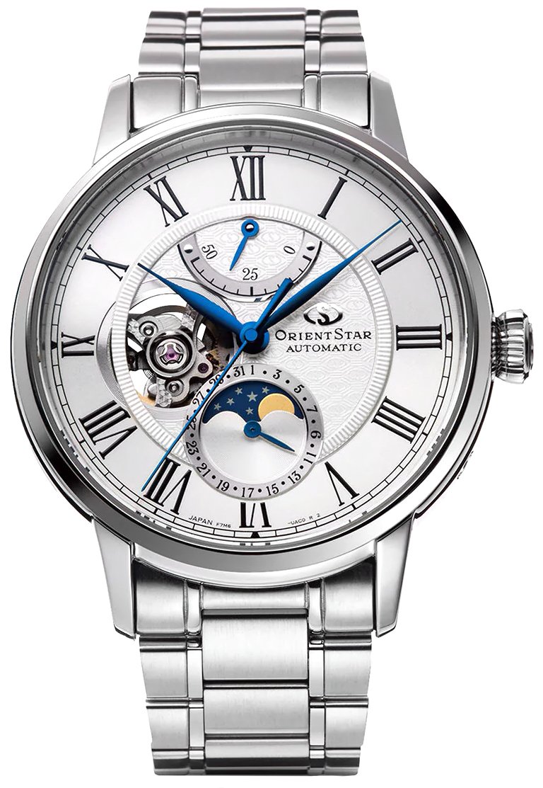 Open Heart Mechanical Moon New Look Original Orient Star RE-AY0102S00B 
