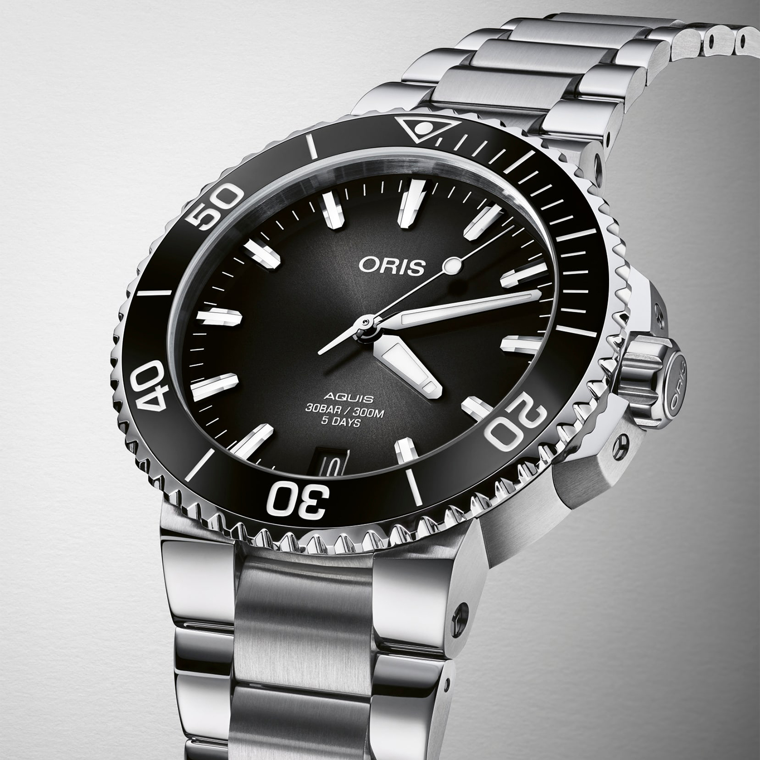 Oris 01 400 7769 4154-07 8 22 09PEB Aquis AQUIS DATE CALIBRE 400 zegarek męski elegancki szafirowe - miniatura 8