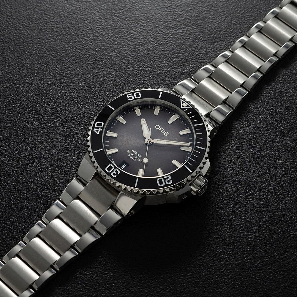 Oris 01 400 7769 4154-07 8 22 09PEB AQUIS DATE CALIBRE 400 Aquis elegancki zegarek srebrny - miniatura 10