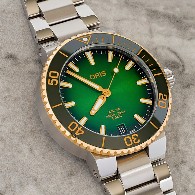 Oris 01 400 7769 6357-07 8 22 09PEB AQUIS DATE CALIBRE 400 zegarek elegancki Aquis - miniatura 4