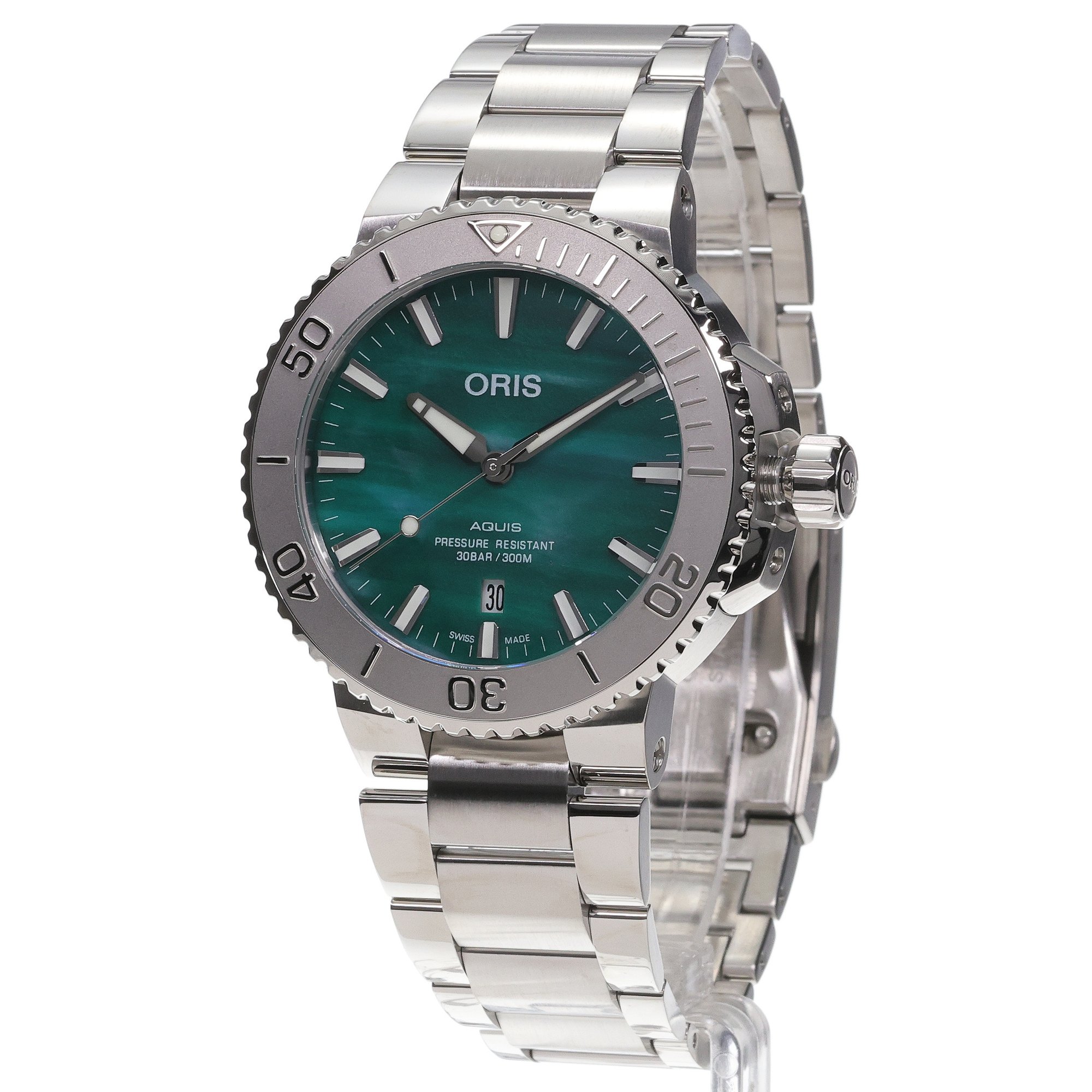 Oris 01 733 7730 4137-07 8 24 05PEB zegarek męski Aquis srebrny - miniatura 2