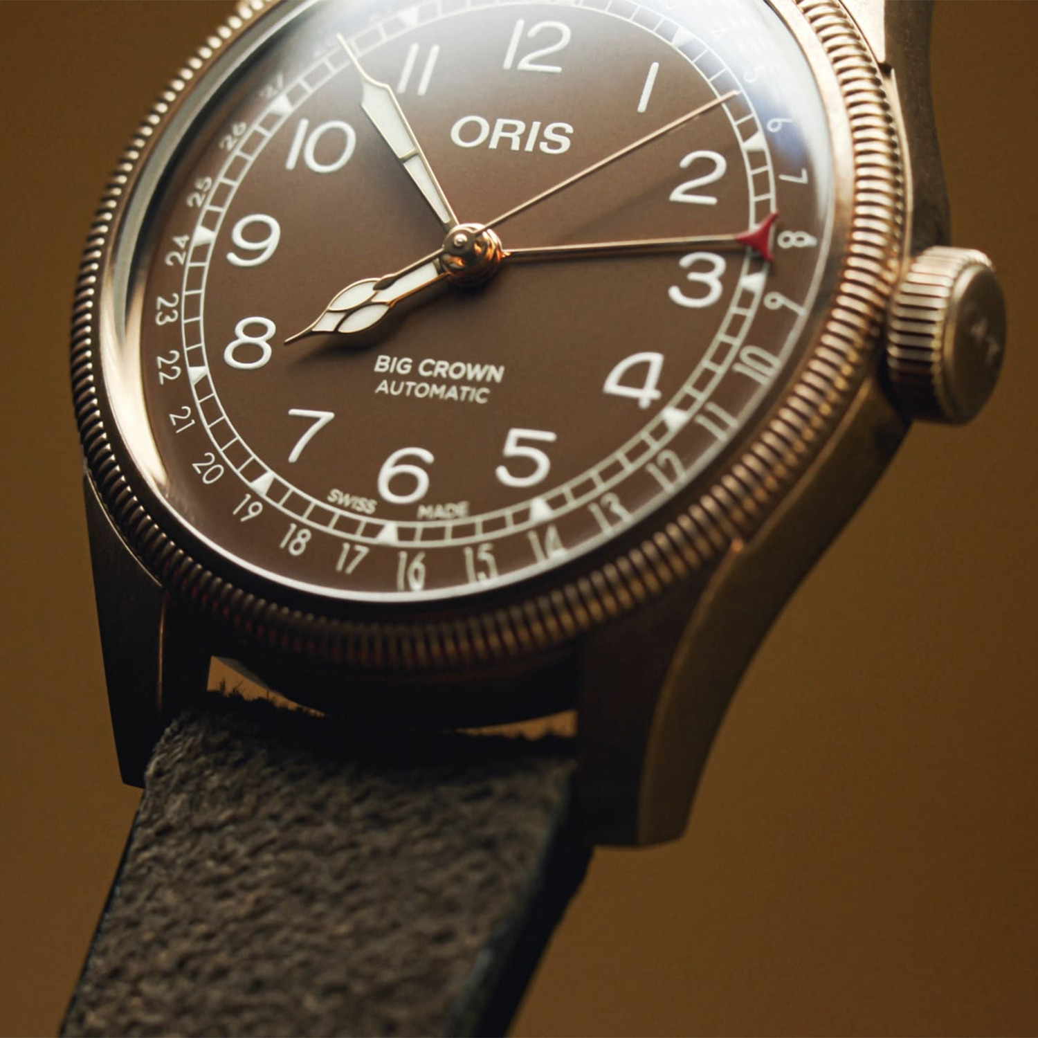 Oris 01 754 7741 3166-07 5 20 74BR Big Crown BIG CROWN BRONZE POINTER DATE zegarek męski klasyczny szafirowe - miniatura 6