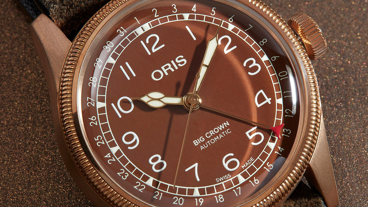 Oris 01 754 7741 3166-07 5 20 74BR zegarek męski klasyczny Big Crown pasek - miniatura 7