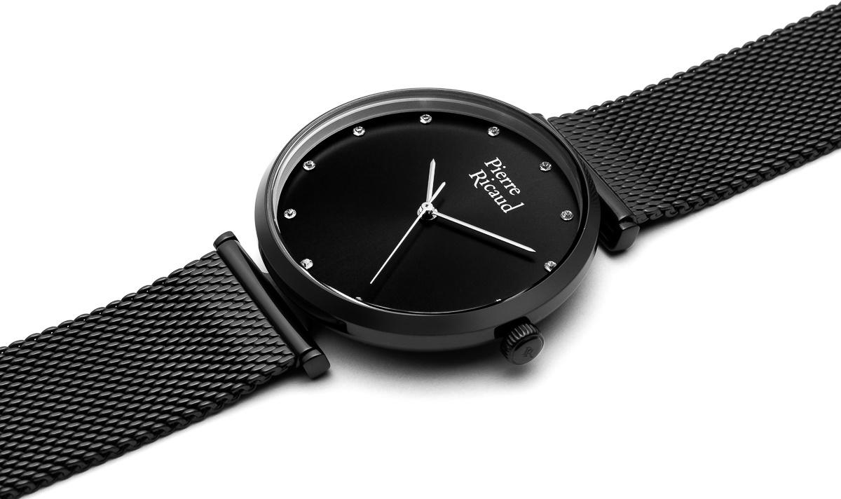 Pierre Ricaud P22035B144Q zegarek czarny fashion-modowy Bransoleta bransoleta - miniatura 3
