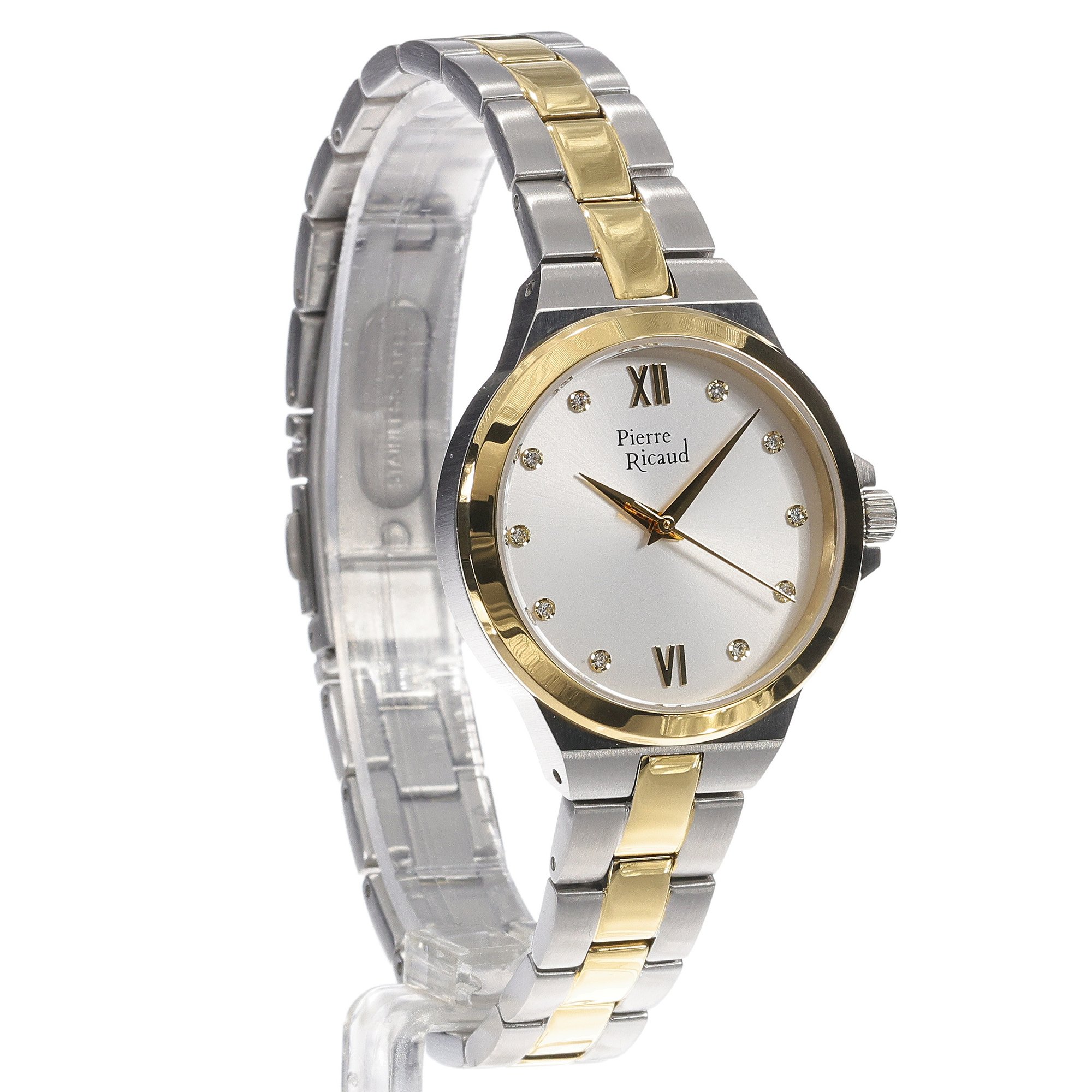 Pierre Ricaud P220652183Q Bicolor Stainless Steel 32mm Damskie elegancki zegarek srebrny - miniatura 9