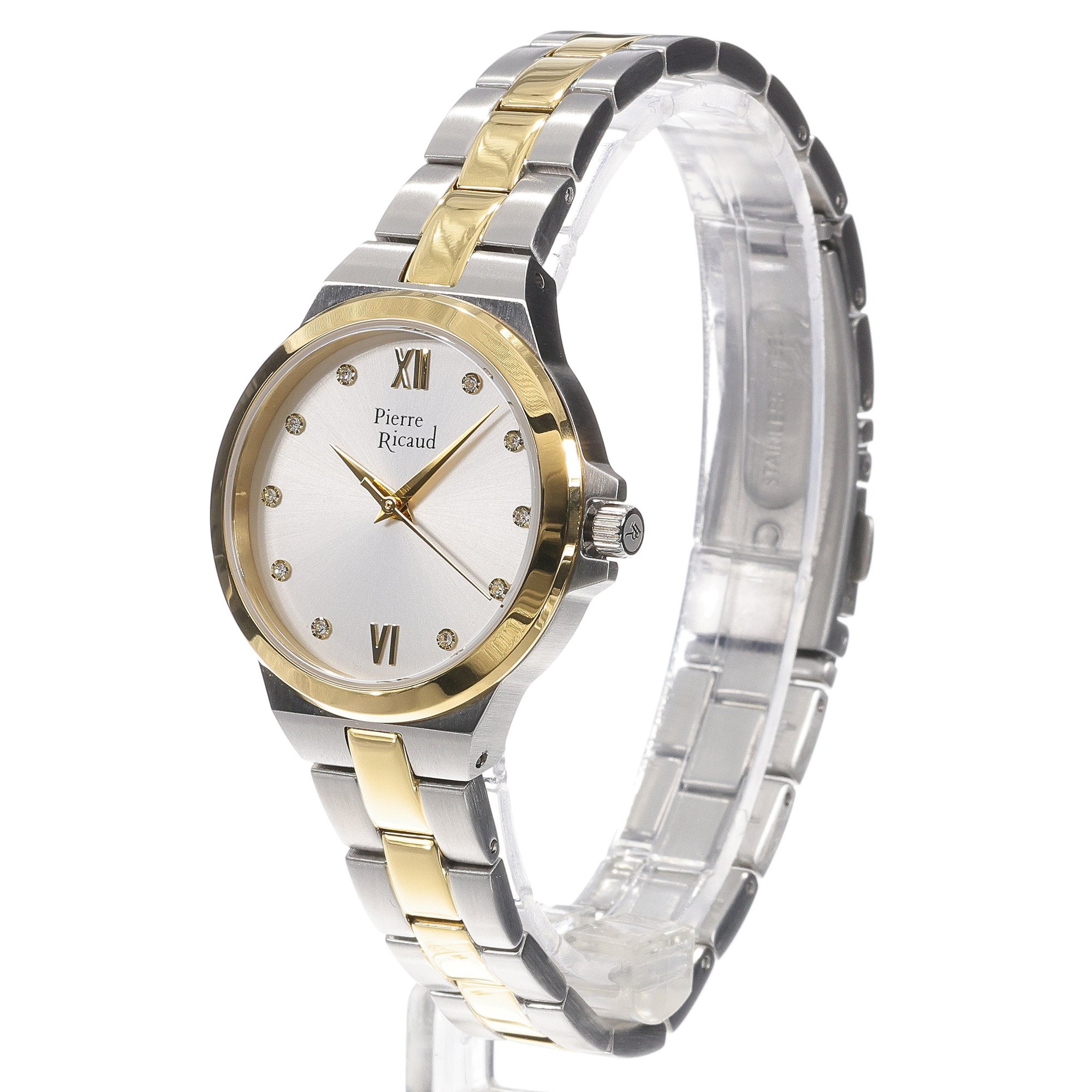 Pierre Ricaud P220652183Q Bicolor Stainless Steel 32mm Damskie elegancki zegarek srebrny - miniatura 11
