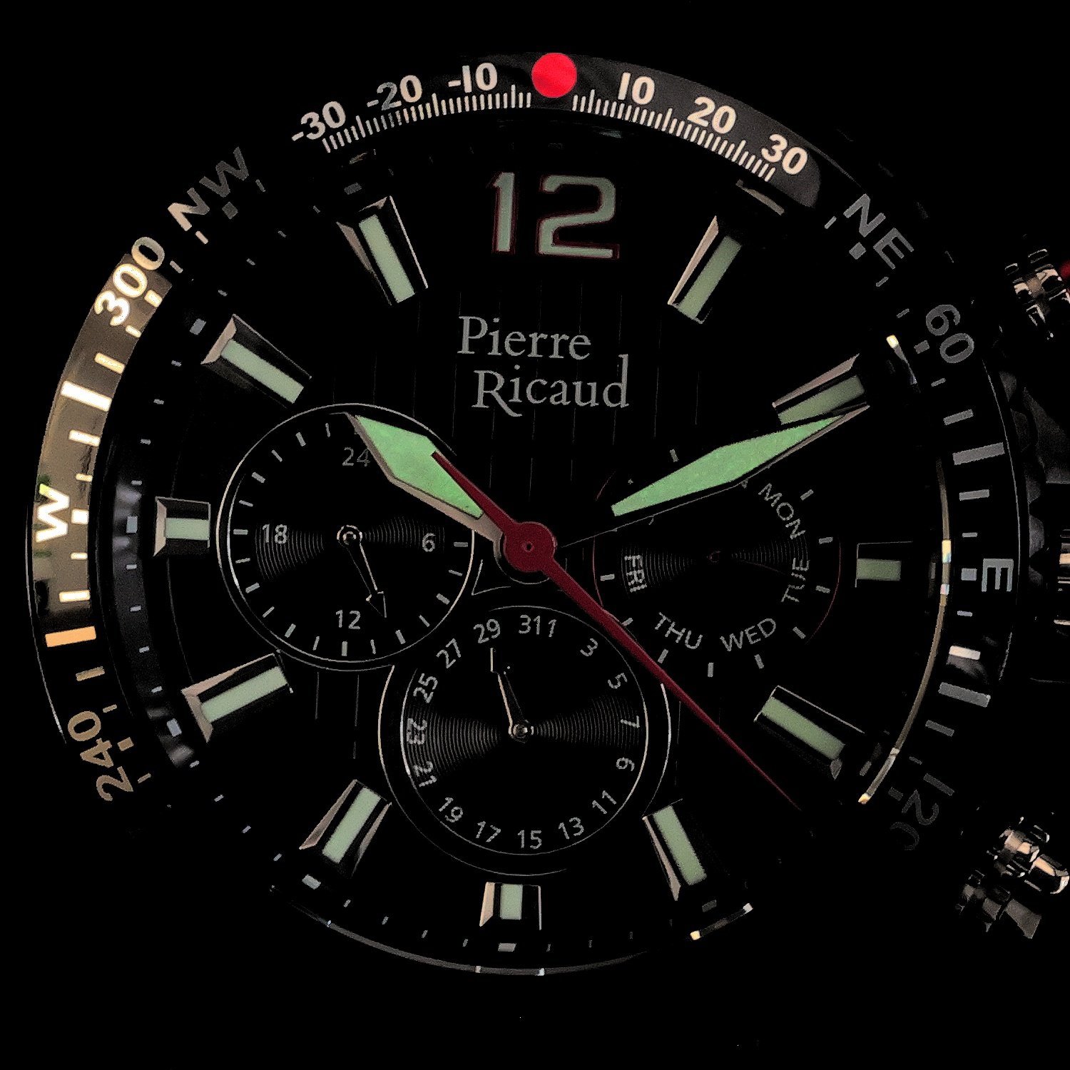 Pierre Ricaud P97222B254QFR Pasek zegarek męski klasyczny mineralne