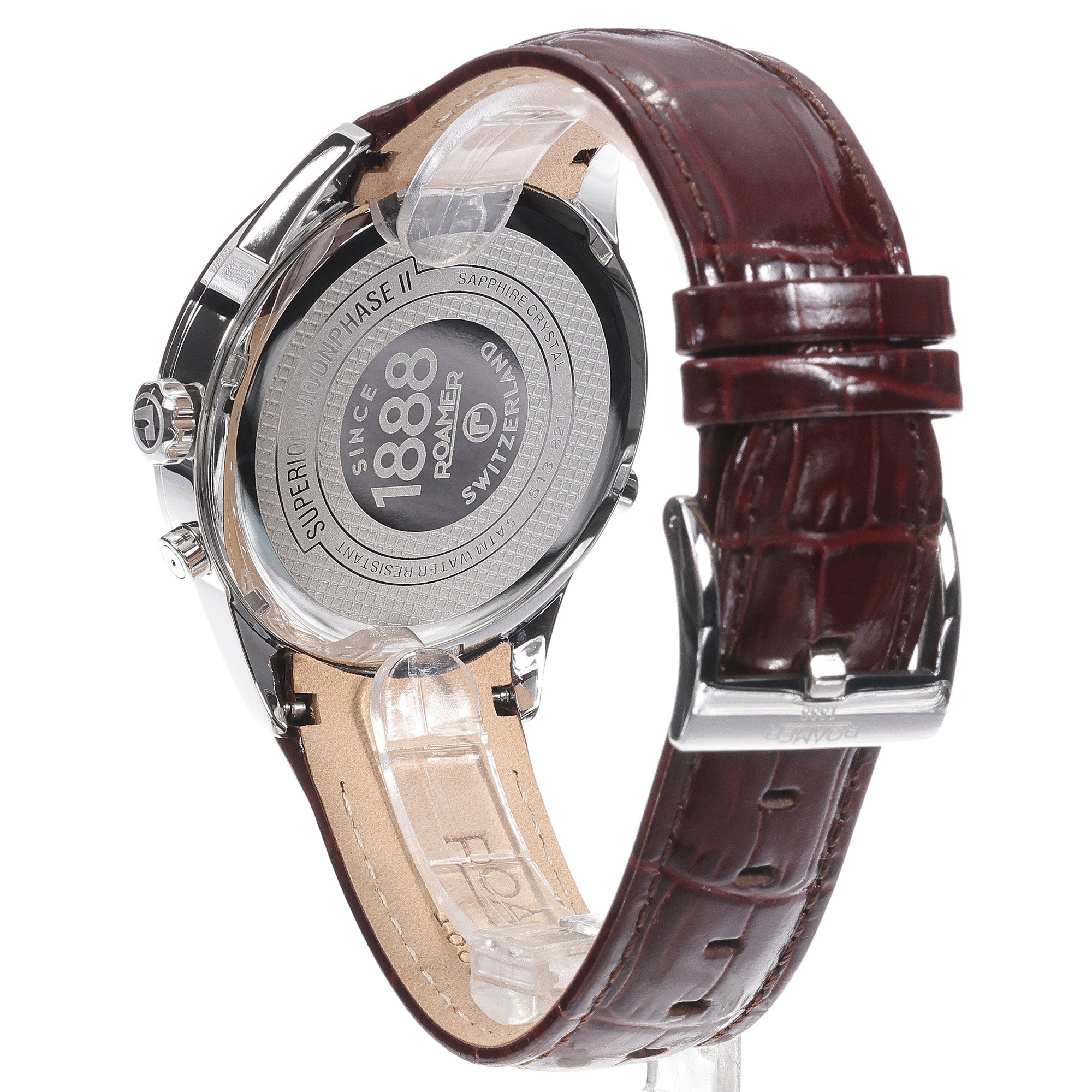Roamer 513821 41 25 05 zegarek srebrny klasyczny Superior pasek - miniatura 4