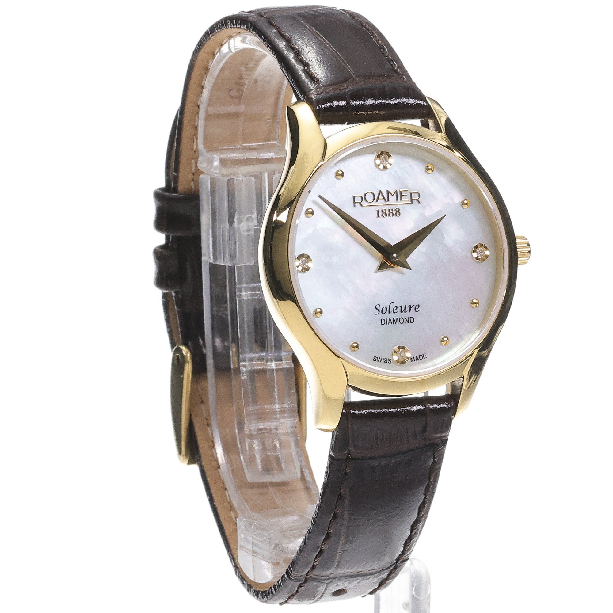 Roamer 547857 48 25 05 zegarek złoty elegancki Soleure pasek - miniatura 3