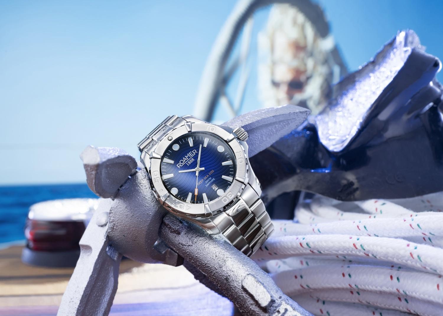 Roamer 860833 41 45 70 zegarek srebrny klasyczny Deep Sea bransoleta - miniatura 5