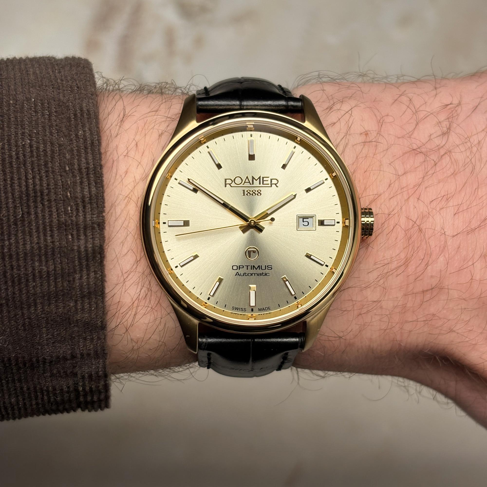 Roamer 983983 48 35 05 Optimus klasyczny zegarek złoty - miniatura 9