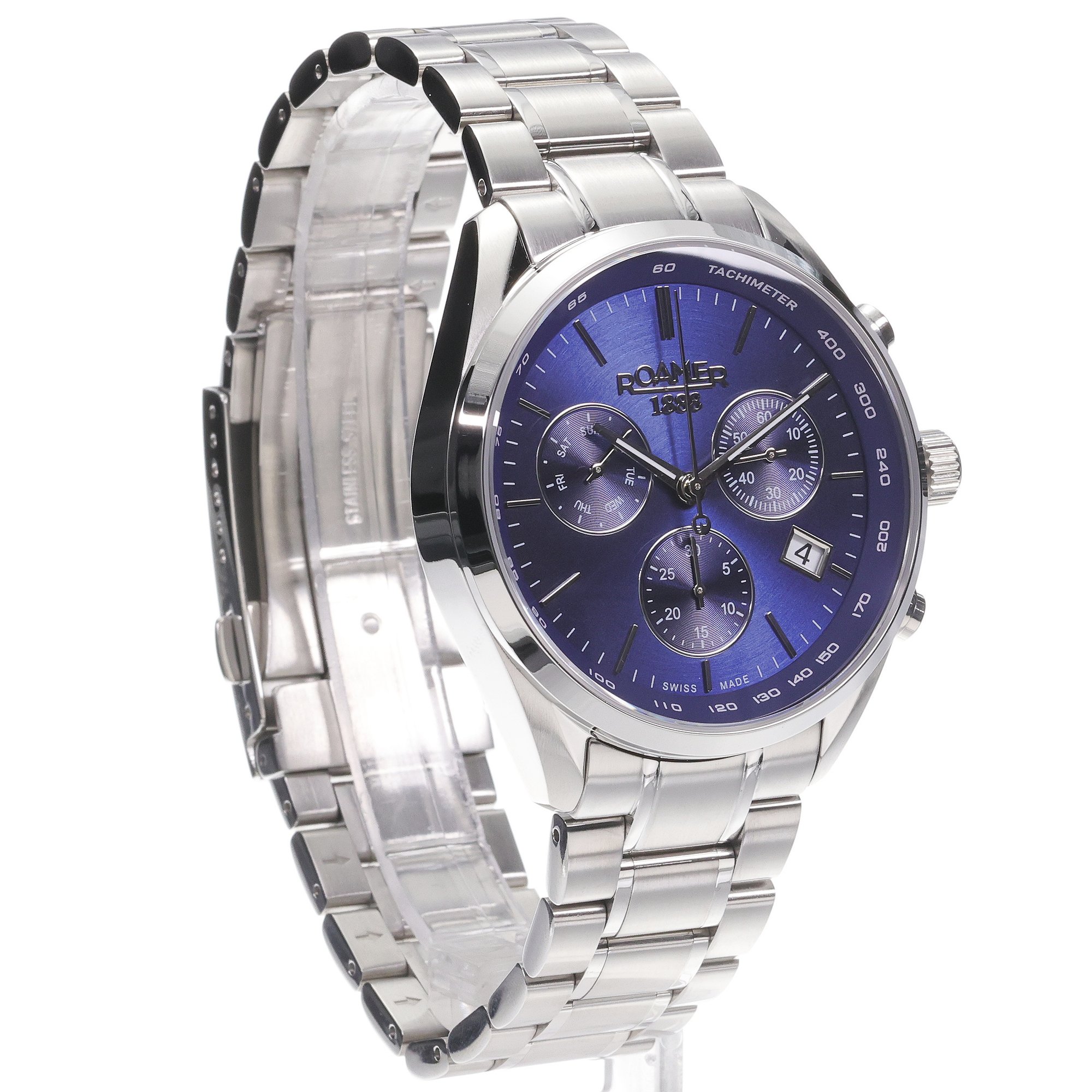 Roamer 993819 41 45 20 zegarek srebrny sportowy Pro Chrono bransoleta - miniatura 3