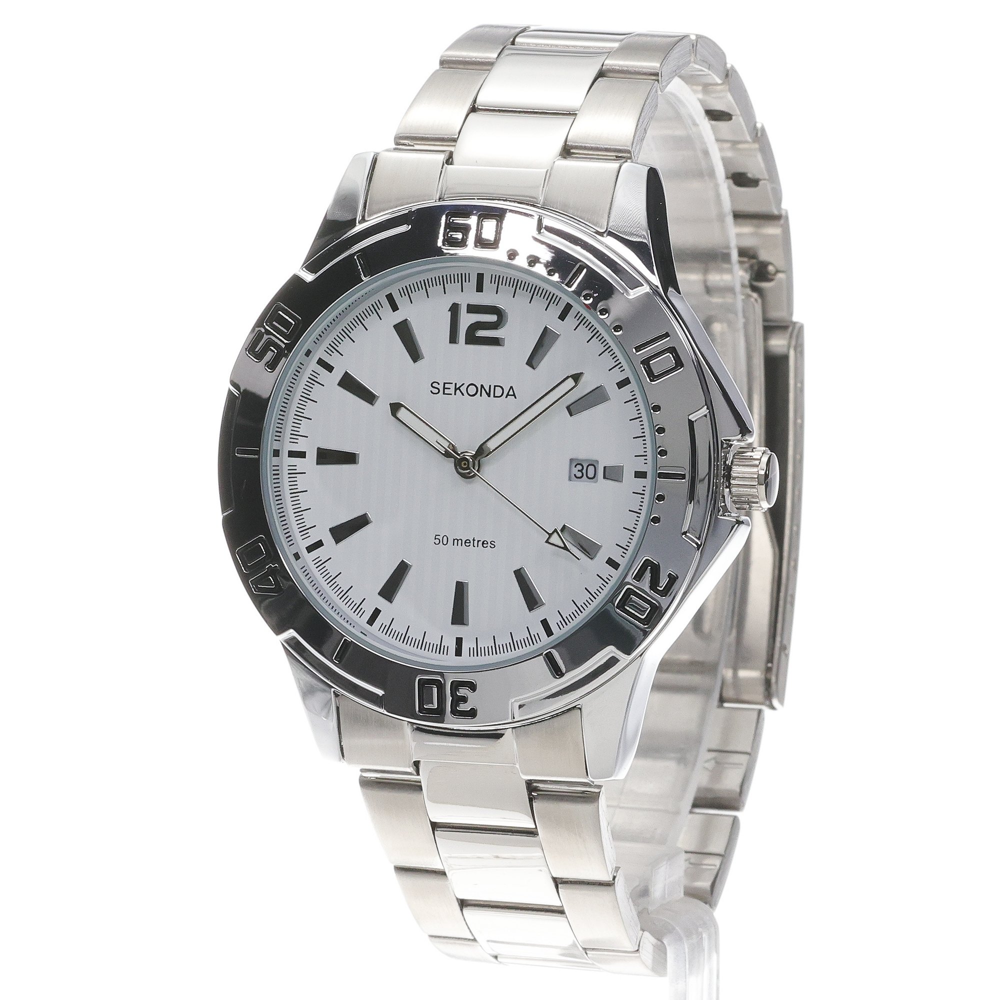 Sekonda 1169 zegarek srebrny klasyczny Classic bransoleta - miniatura 2