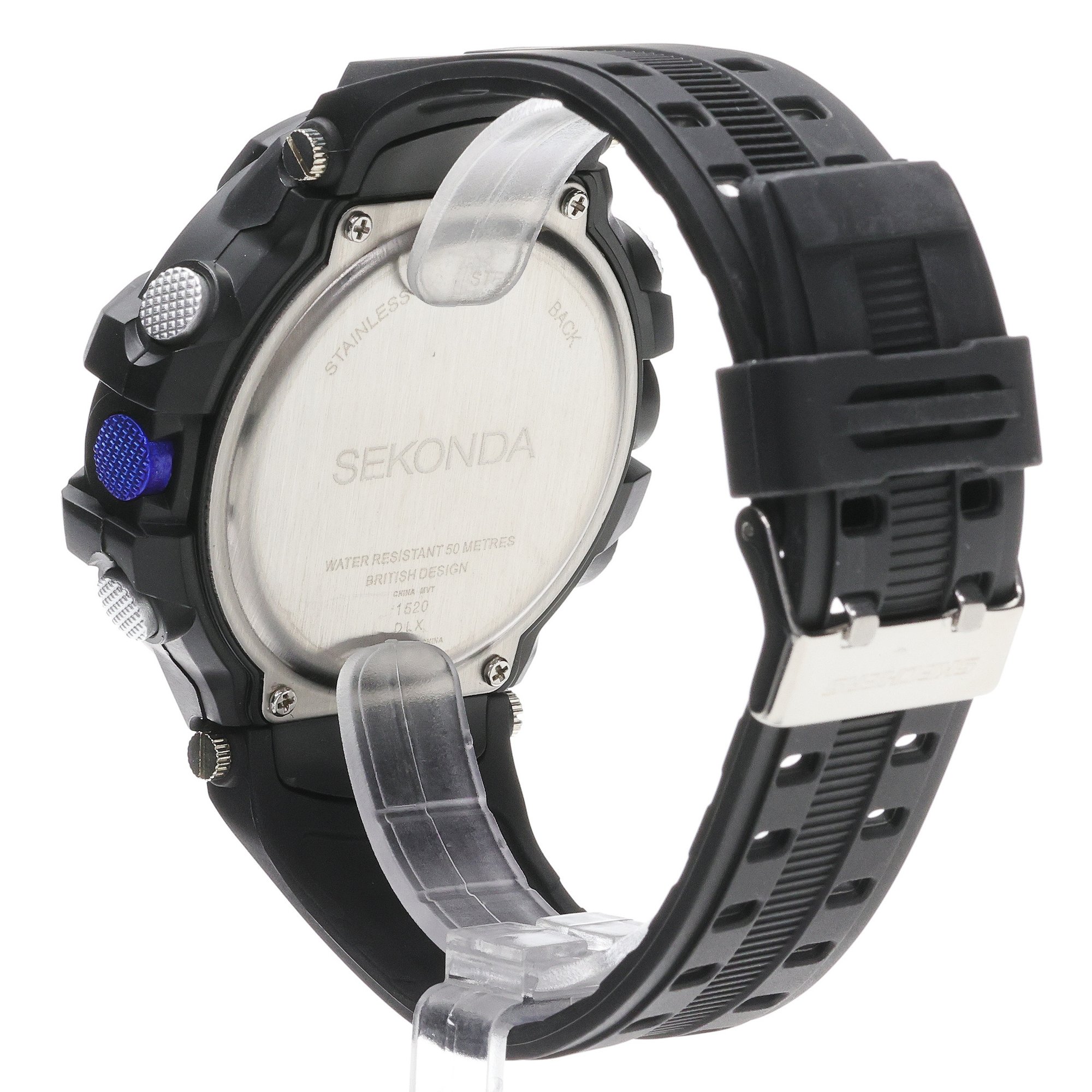 Sekonda 1520 zegarek czarny sportowy Digital pasek - miniatura 4
