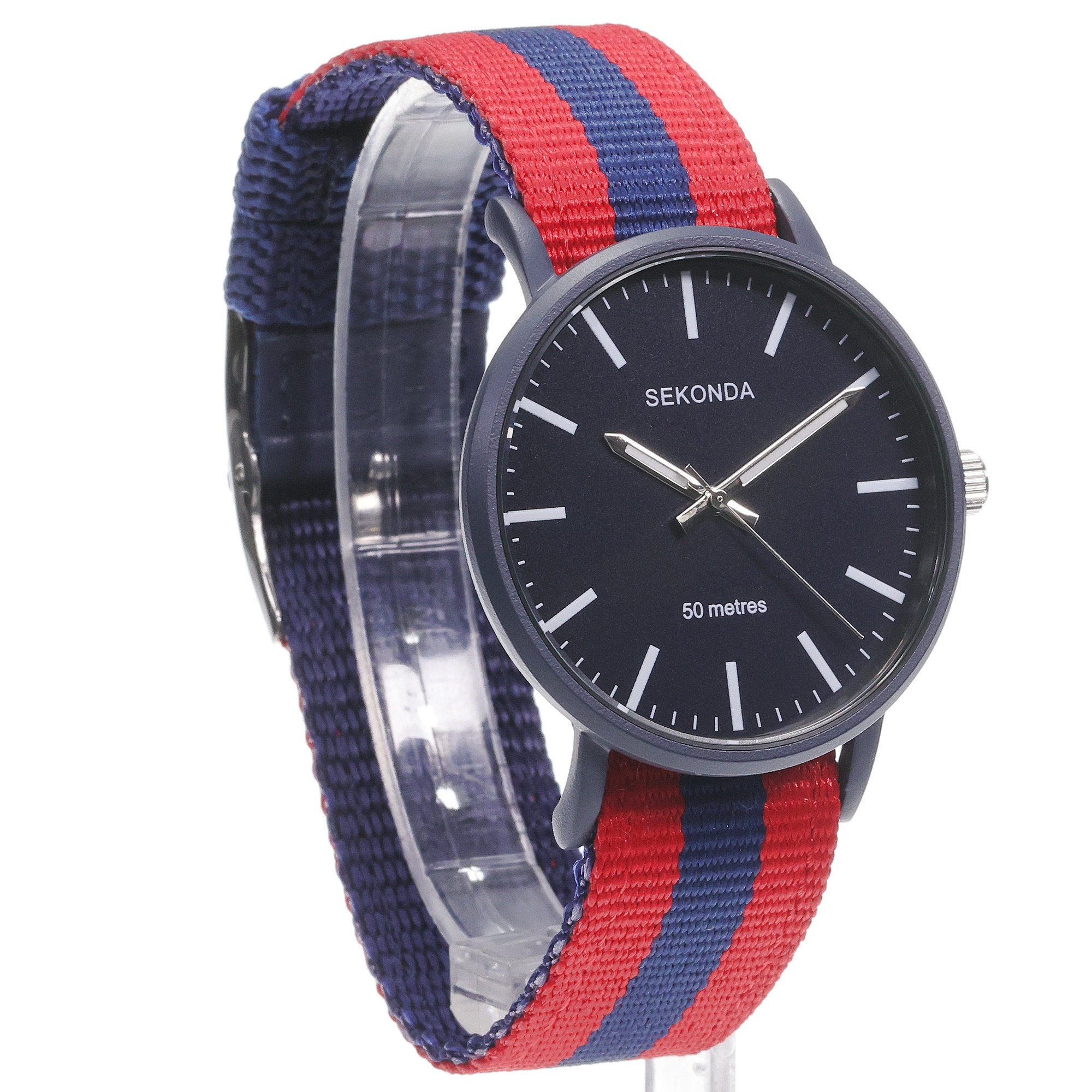 Sekonda 1582 zegarek czarny klasyczny Fashion pasek - miniatura 3
