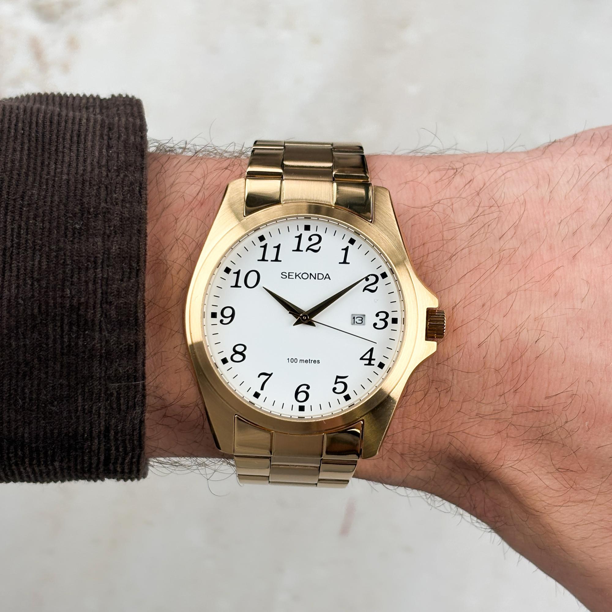 Sekonda 1637 zegarek złoty klasyczny Classic bransoleta - miniatura 5