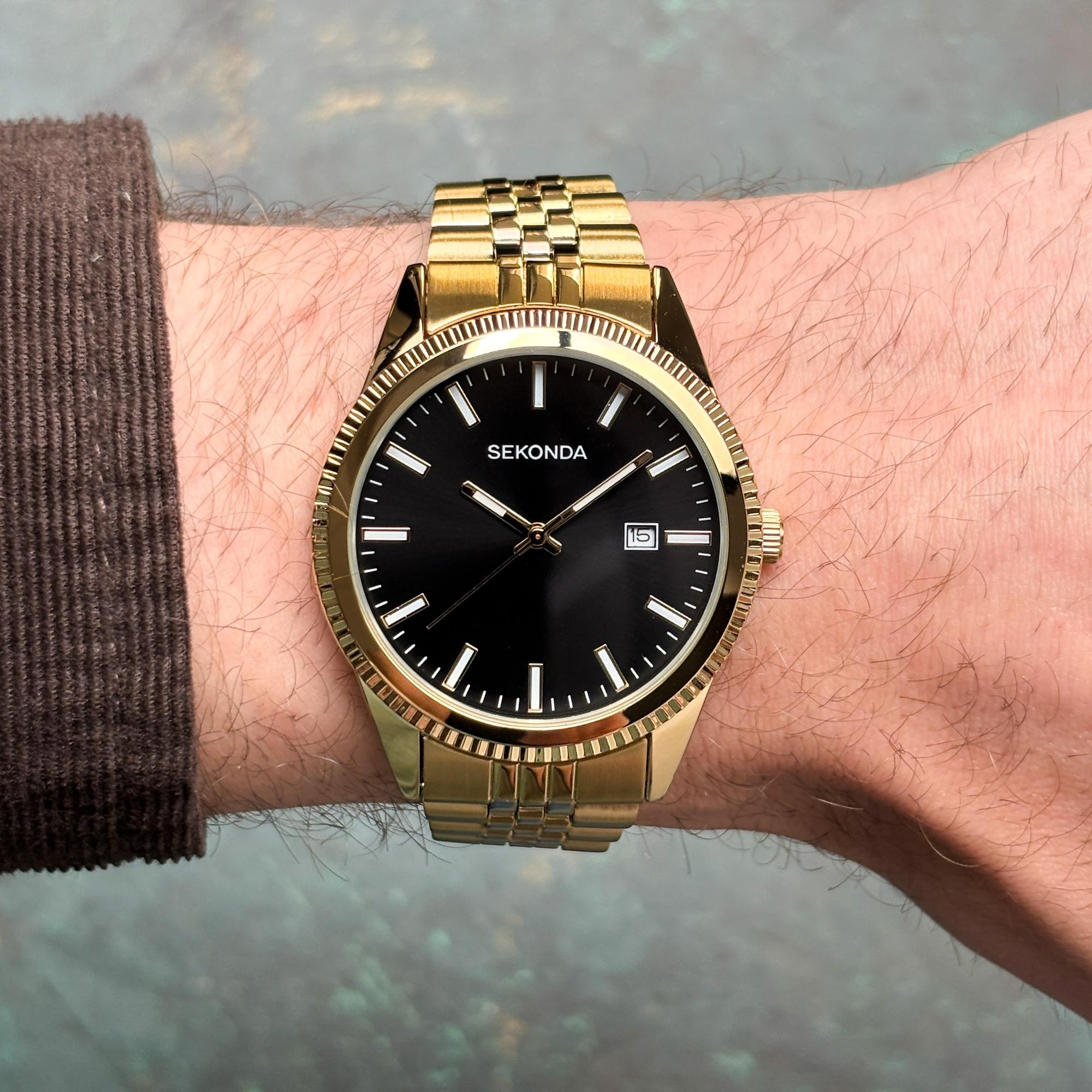 Sekonda 1642 zegarek męski Classic złoty - miniatura 12