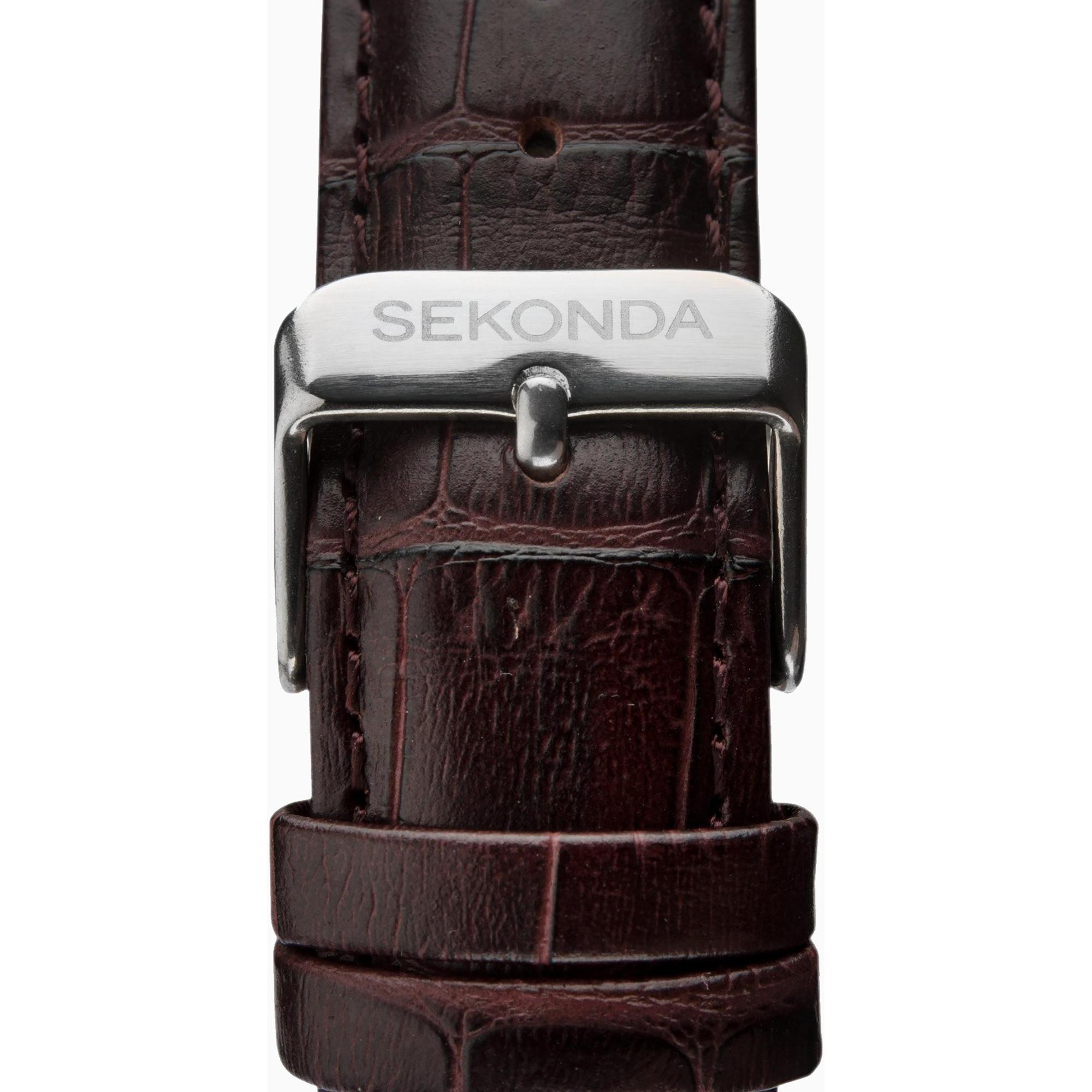 Sekonda 1662 zegarek srebrny klasyczny Classic pasek - miniatura 5
