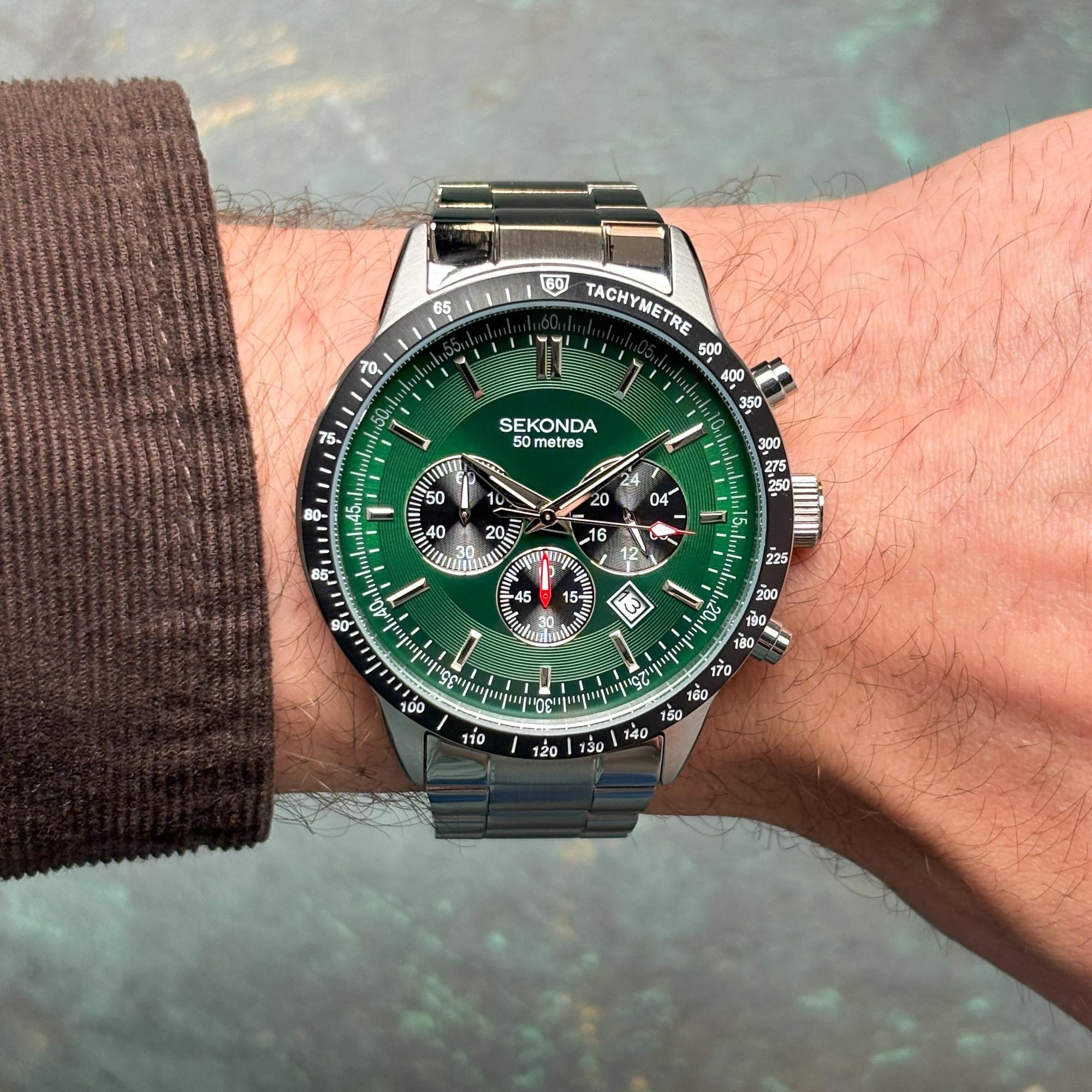 Sekonda 1913 zegarek męski Chronograph srebrny - miniatura 12