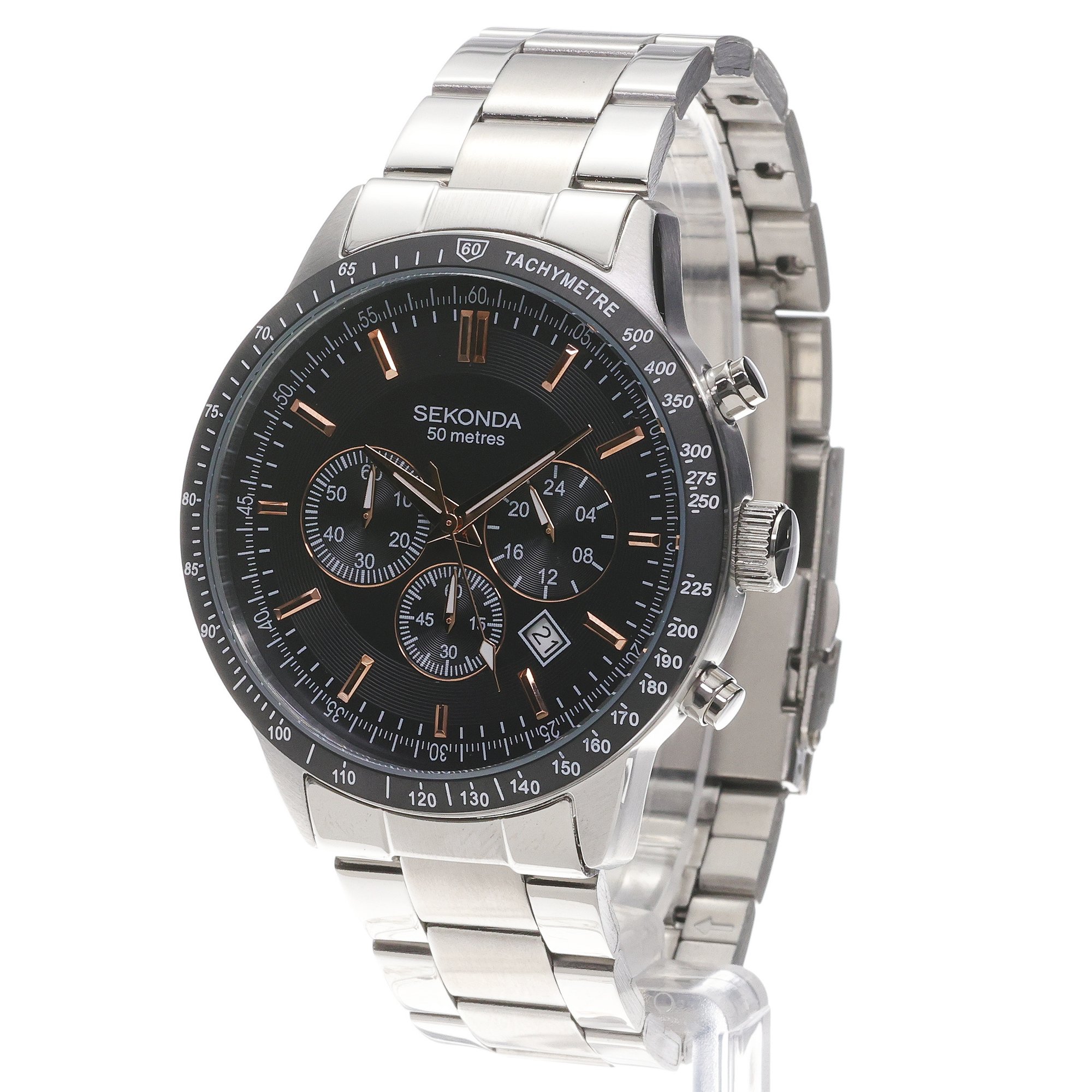 Sekonda 30023 Sports sportowy zegarek srebrny - miniatura 2