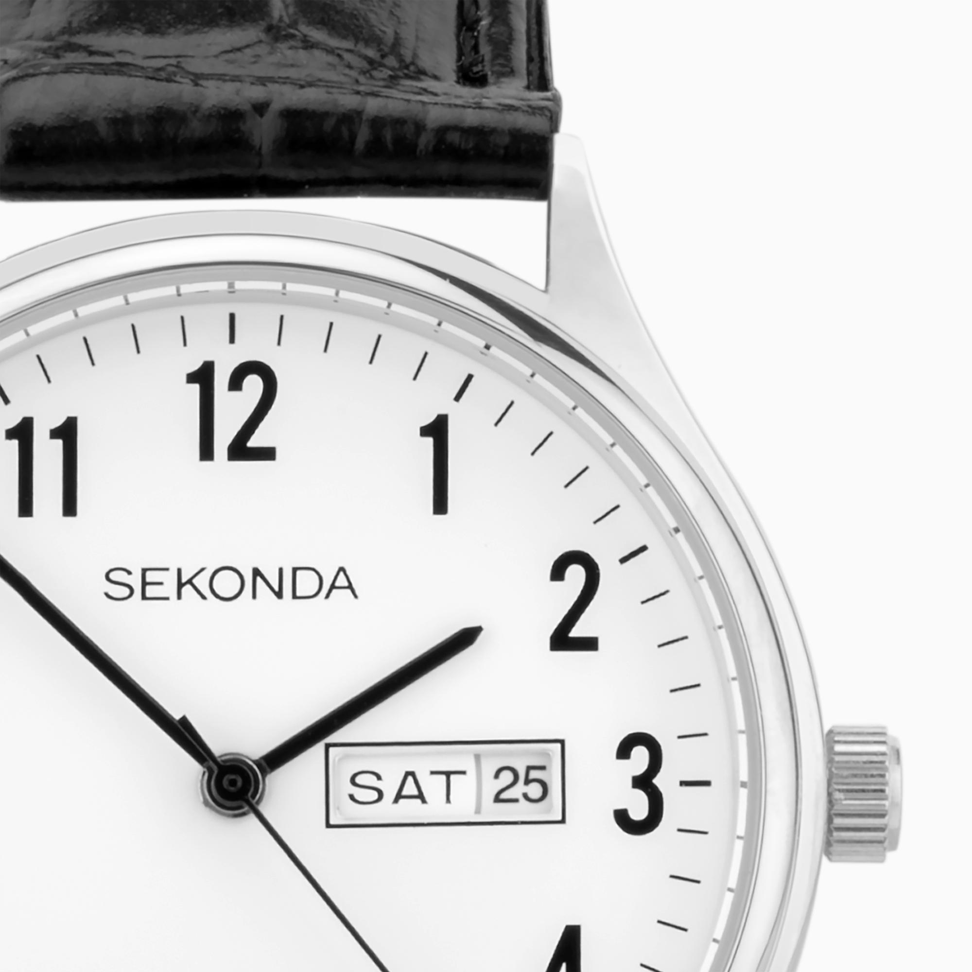 Sekonda 30121 zegarek srebrny klasyczny Classic pasek - miniatura 8