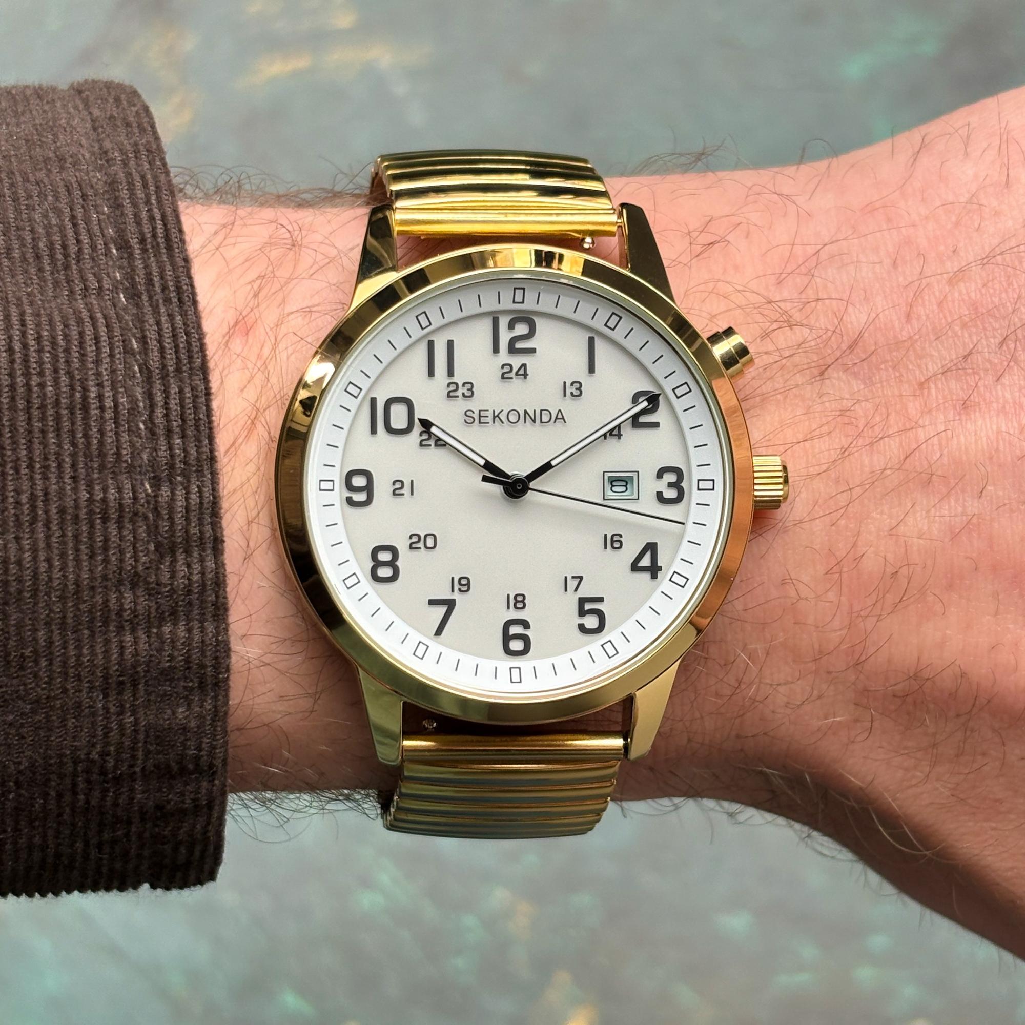 Sekonda 30128 Classic klasyczny zegarek złoty - miniatura 9