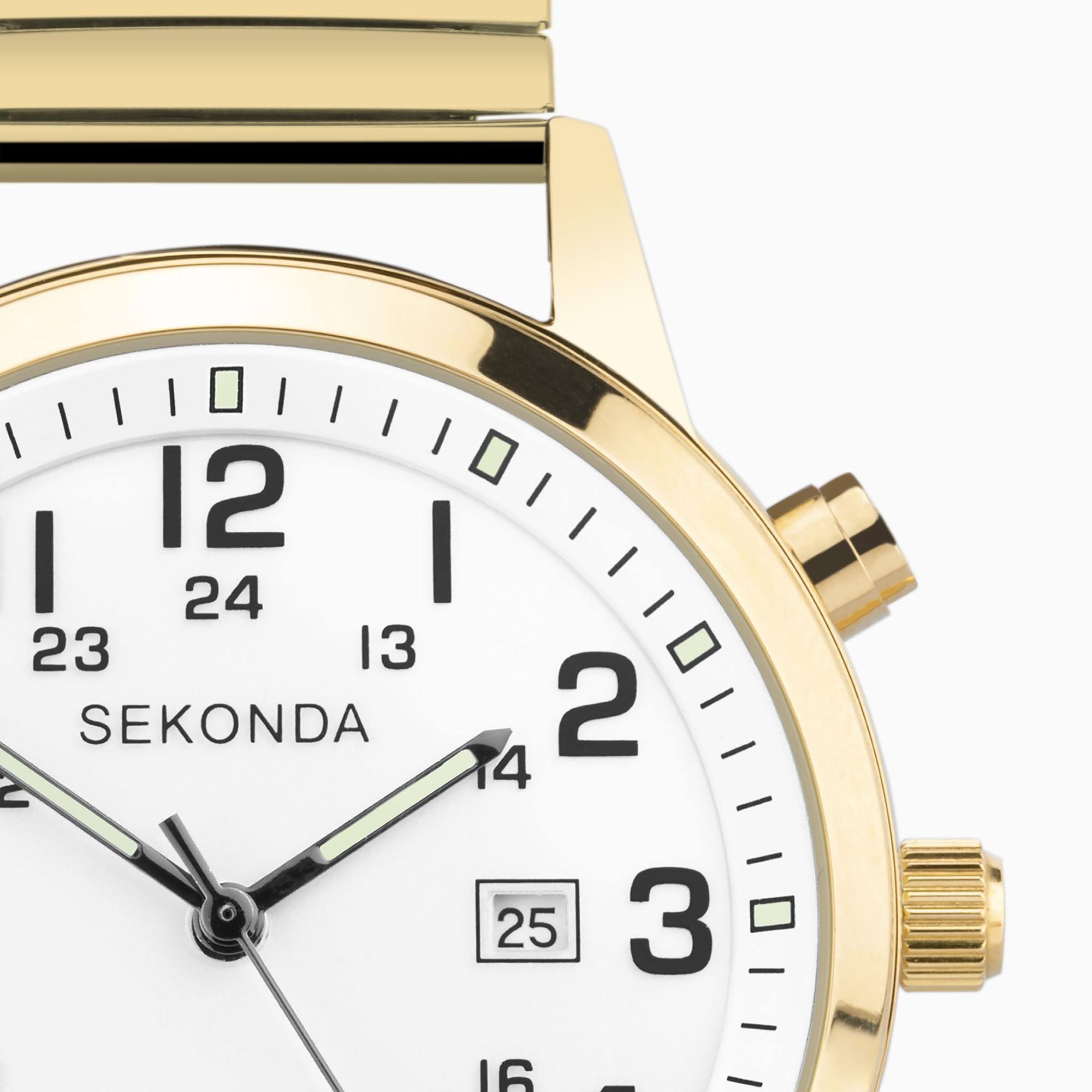 Sekonda 30128 zegarek złoty klasyczny Classic bransoleta - miniatura 8
