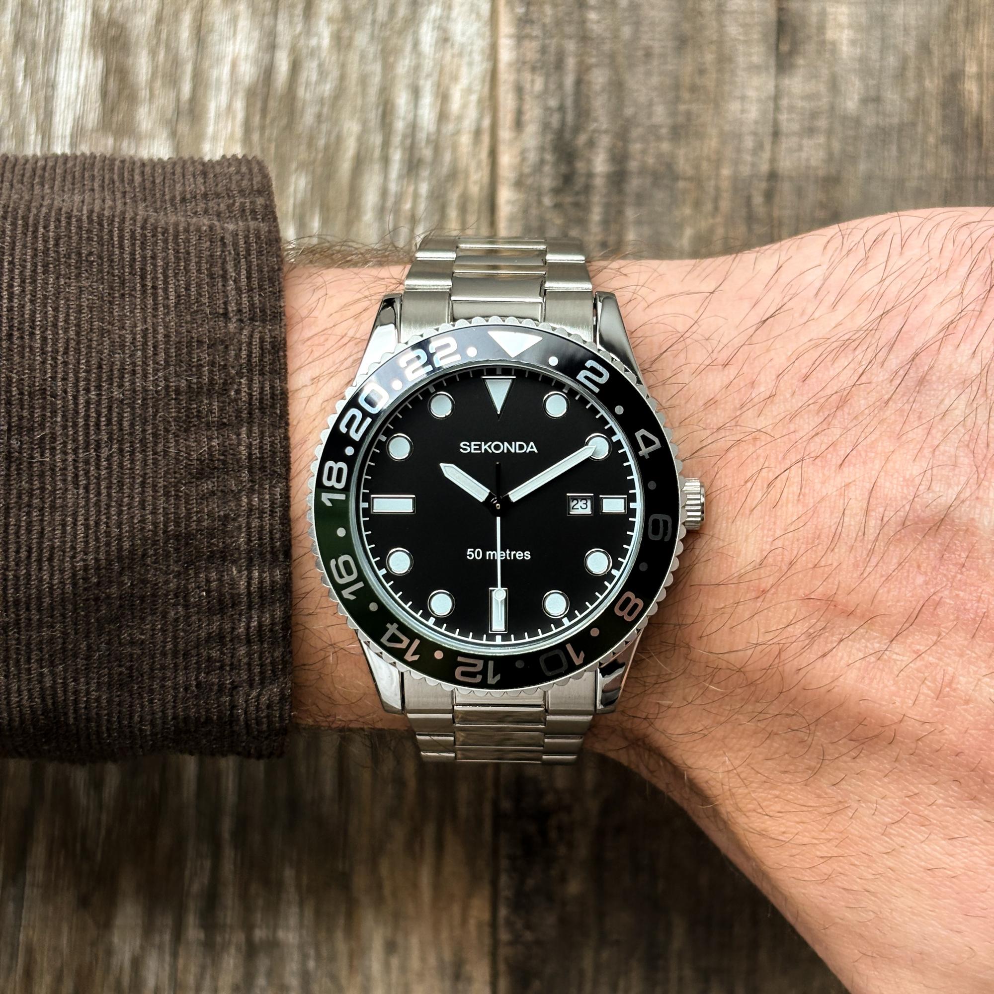 Sekonda 30197 zegarek męski klasyczny Dive bransoleta