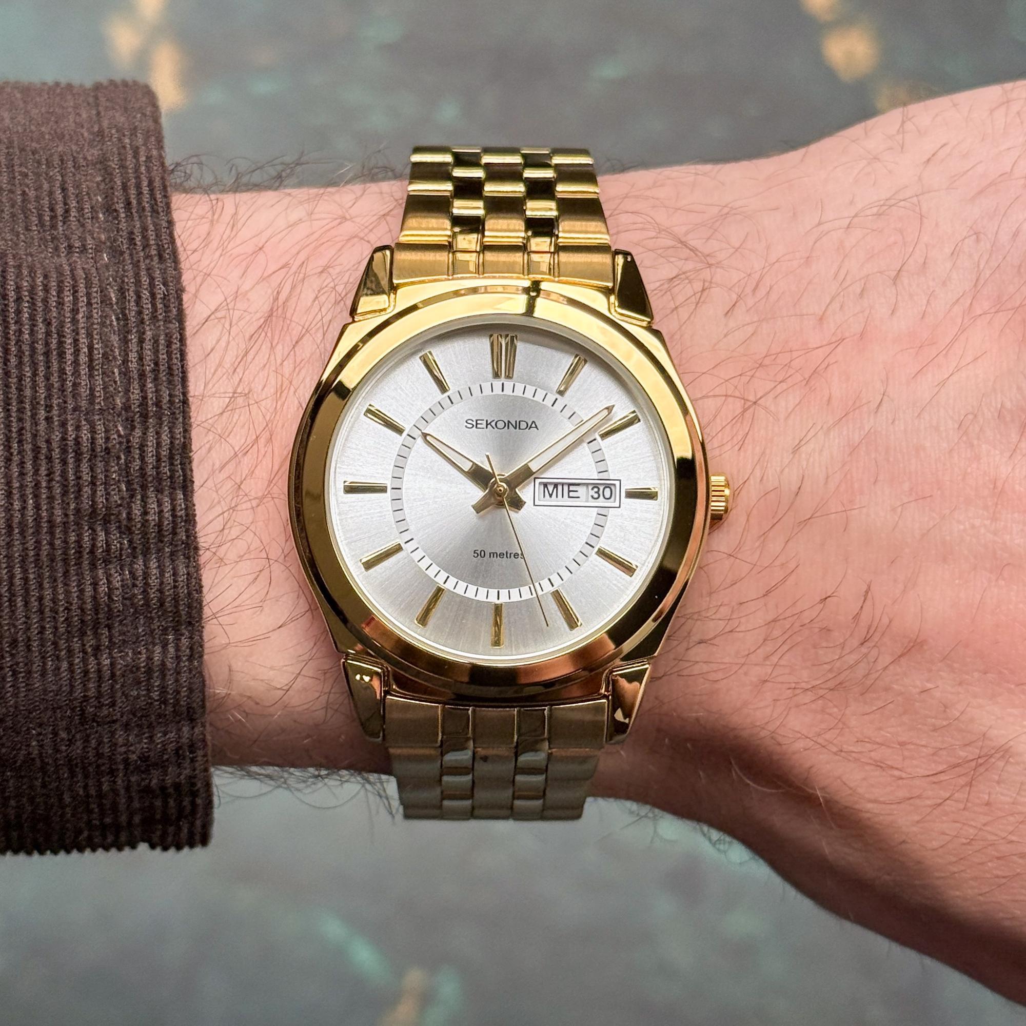 Sekonda 3450 Classic klasyczny zegarek złoty - miniatura 9