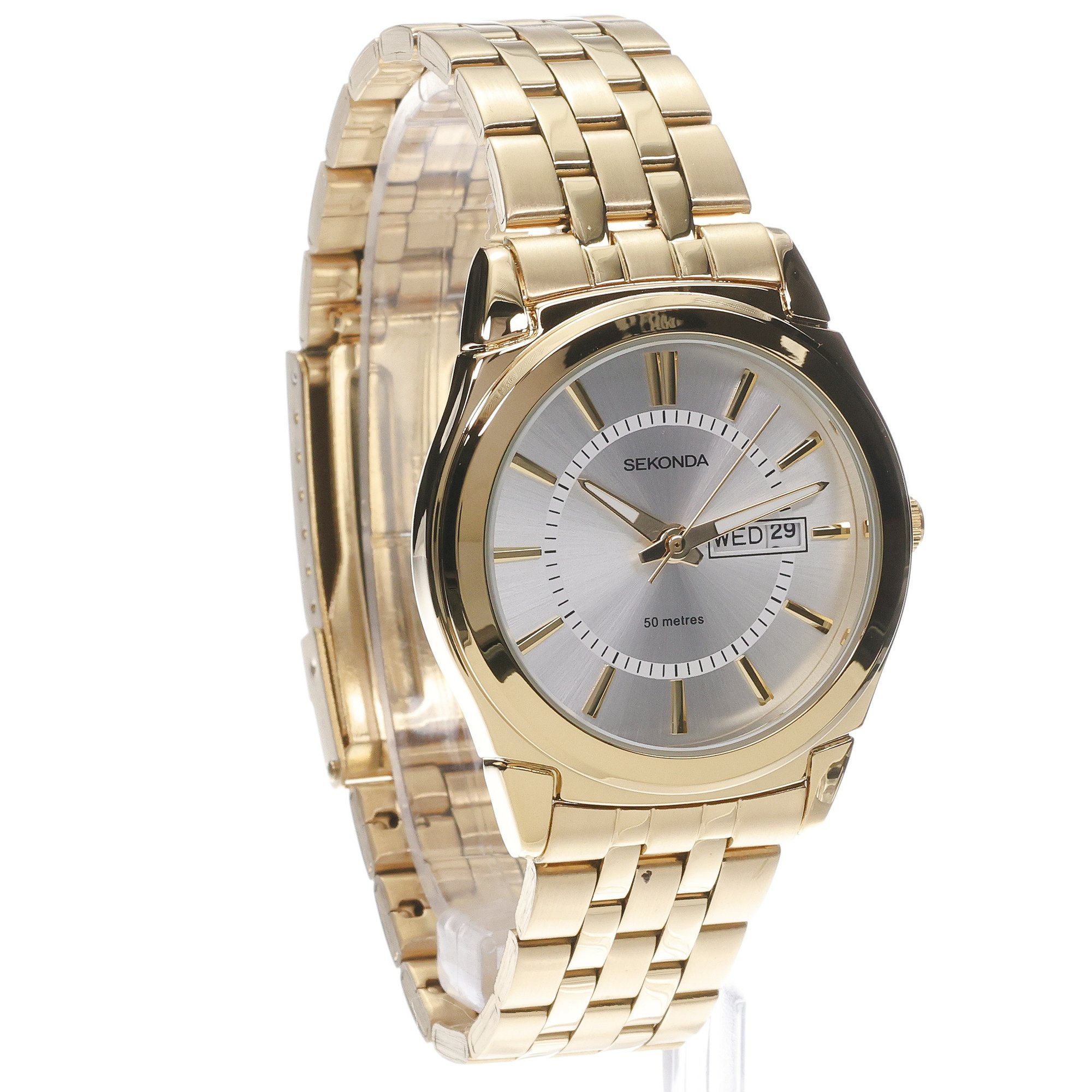 Sekonda 3450 zegarek złoty klasyczny Classic bransoleta - miniatura 3