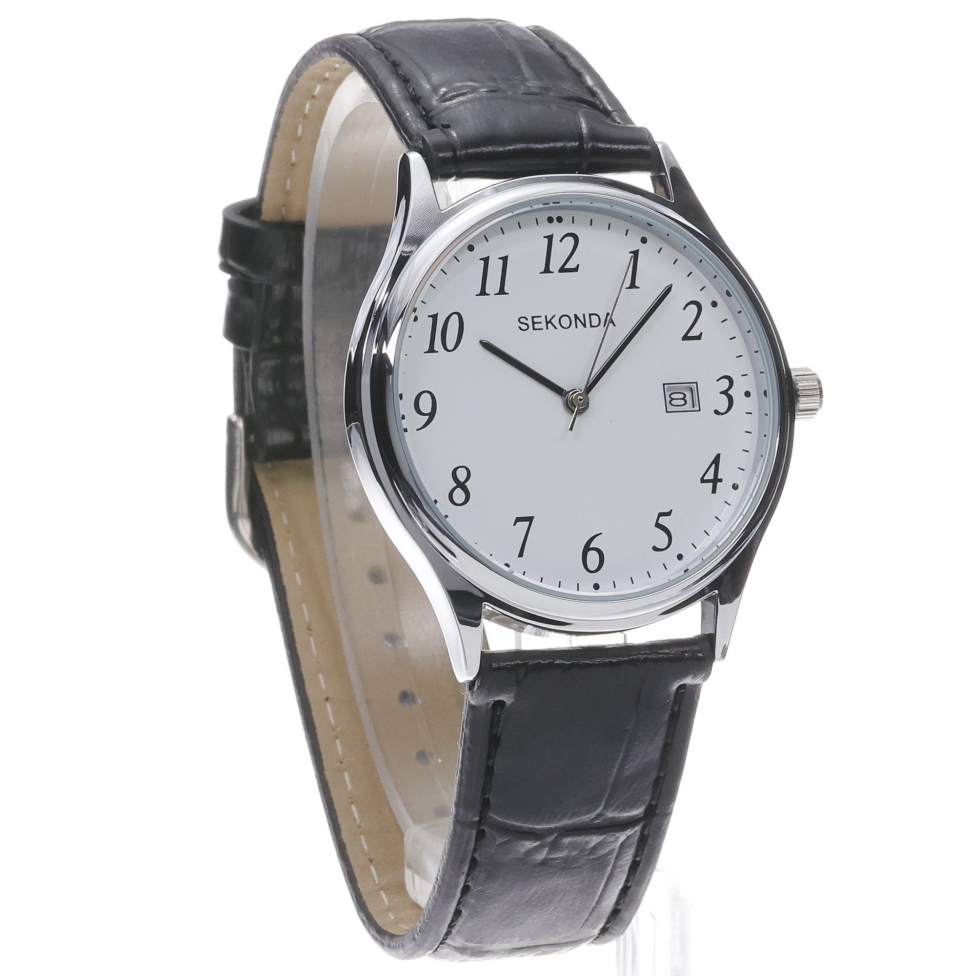 Sekonda 3473 zegarek srebrny klasyczny Classic pasek - miniatura 3