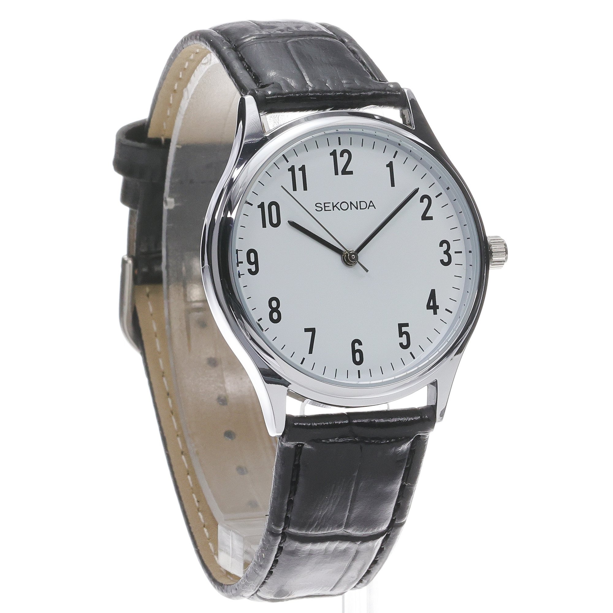 Sekonda 3621 zegarek srebrny klasyczny Classic pasek - miniatura 3